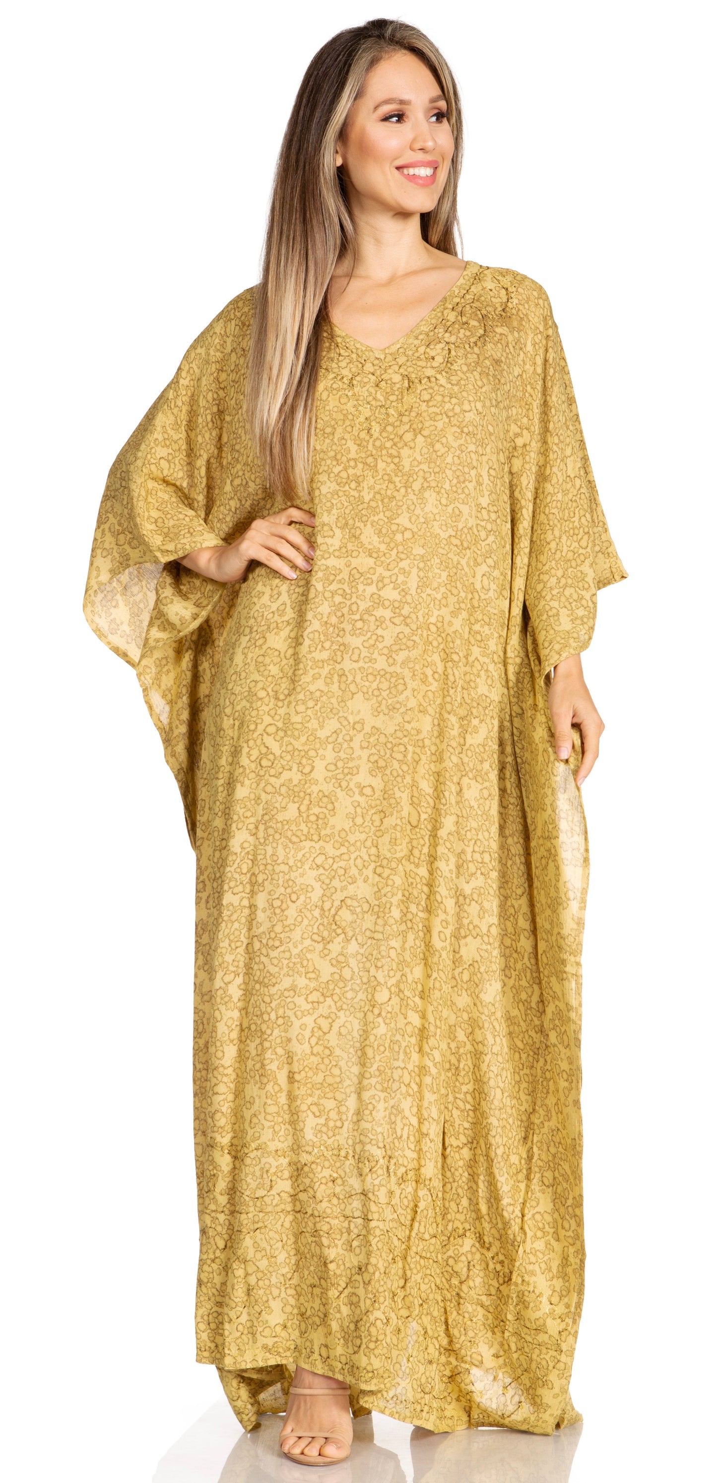 Sakkas Catia Women's Boho-Style Long Maxi Caftan for Lounging and Casual Wear - Concordia Style Boutique