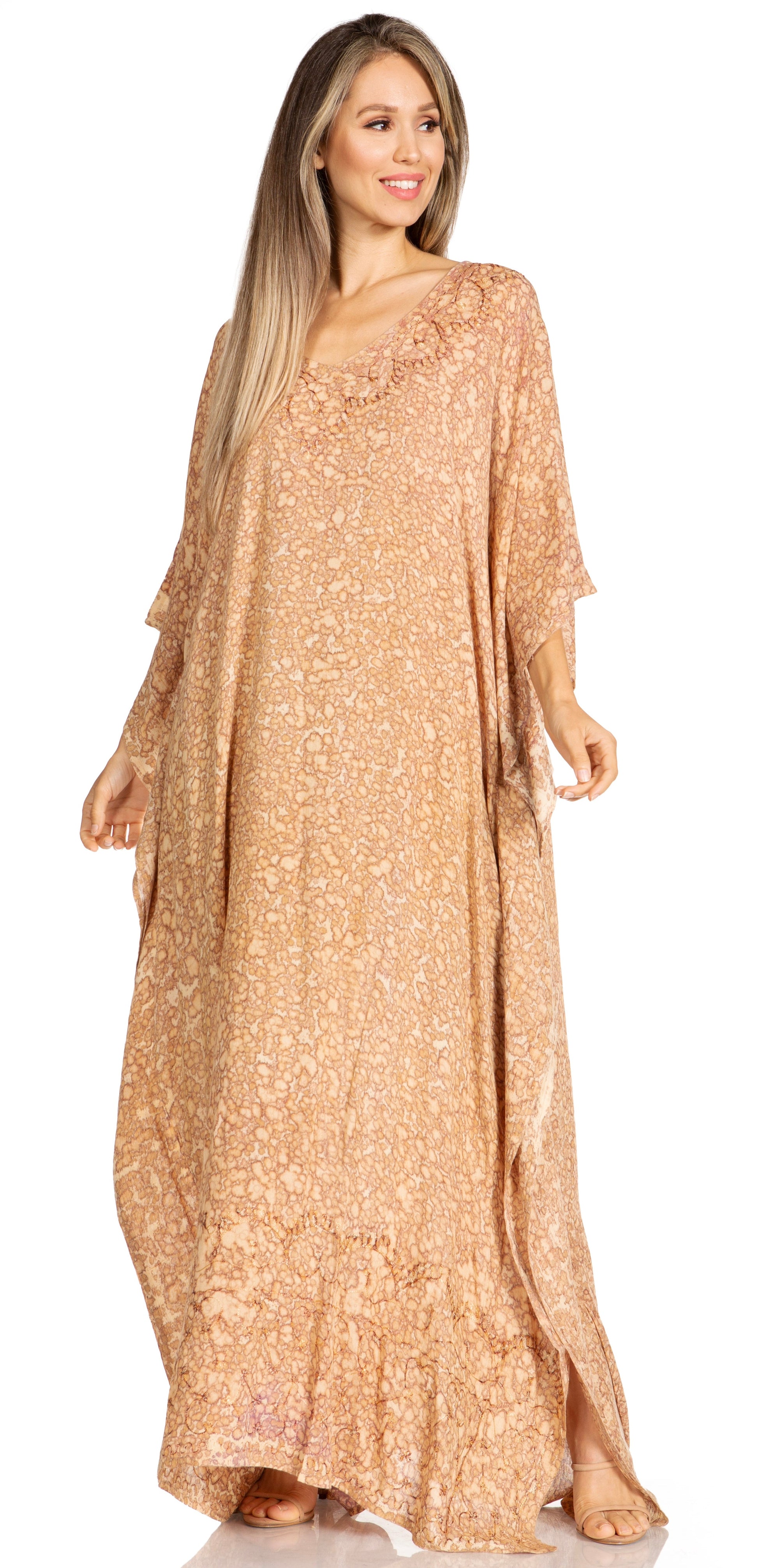 Sakkas Catia Women's Boho-Style Long Maxi Caftan for Lounging and Casual Wear - Concordia Style Boutique