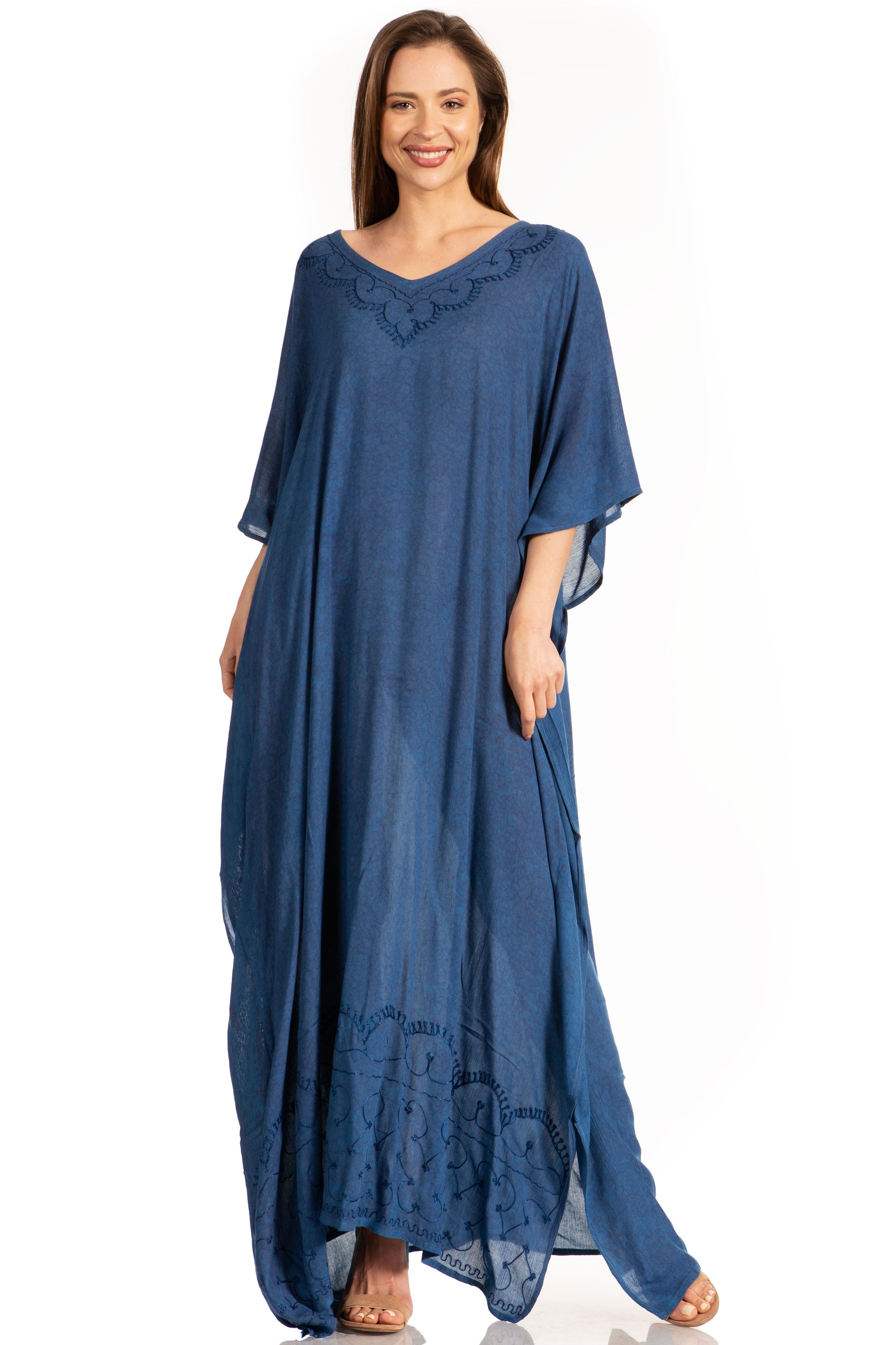 Sakkas Catia Women's Boho-Style Long Maxi Caftan for Lounging and Casual Wear - Concordia Style Boutique