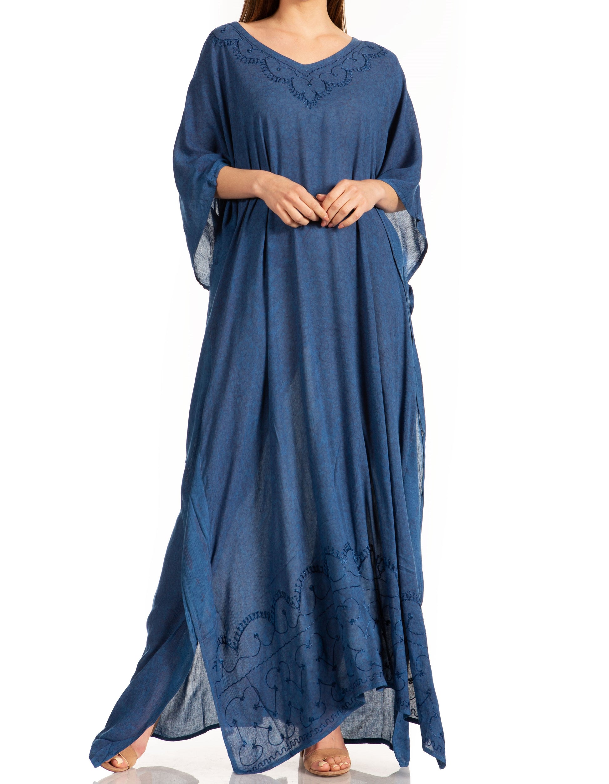 Sakkas Catia Women's Boho-Style Long Maxi Caftan for Lounging and Casual Wear - Concordia Style Boutique