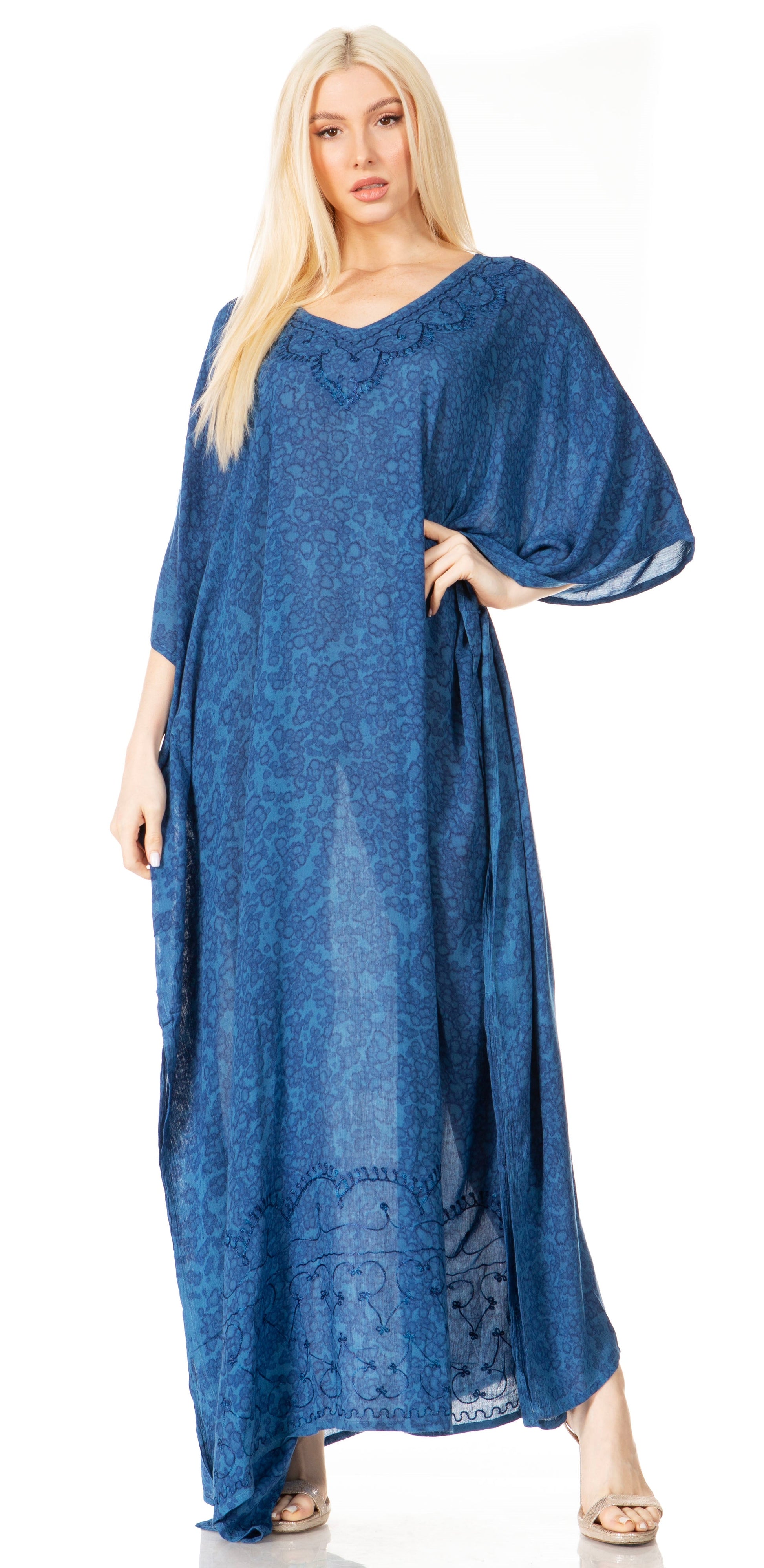 Sakkas Catia Women's Boho-Style Long Maxi Caftan for Lounging and Casual Wear - Concordia Style Boutique
