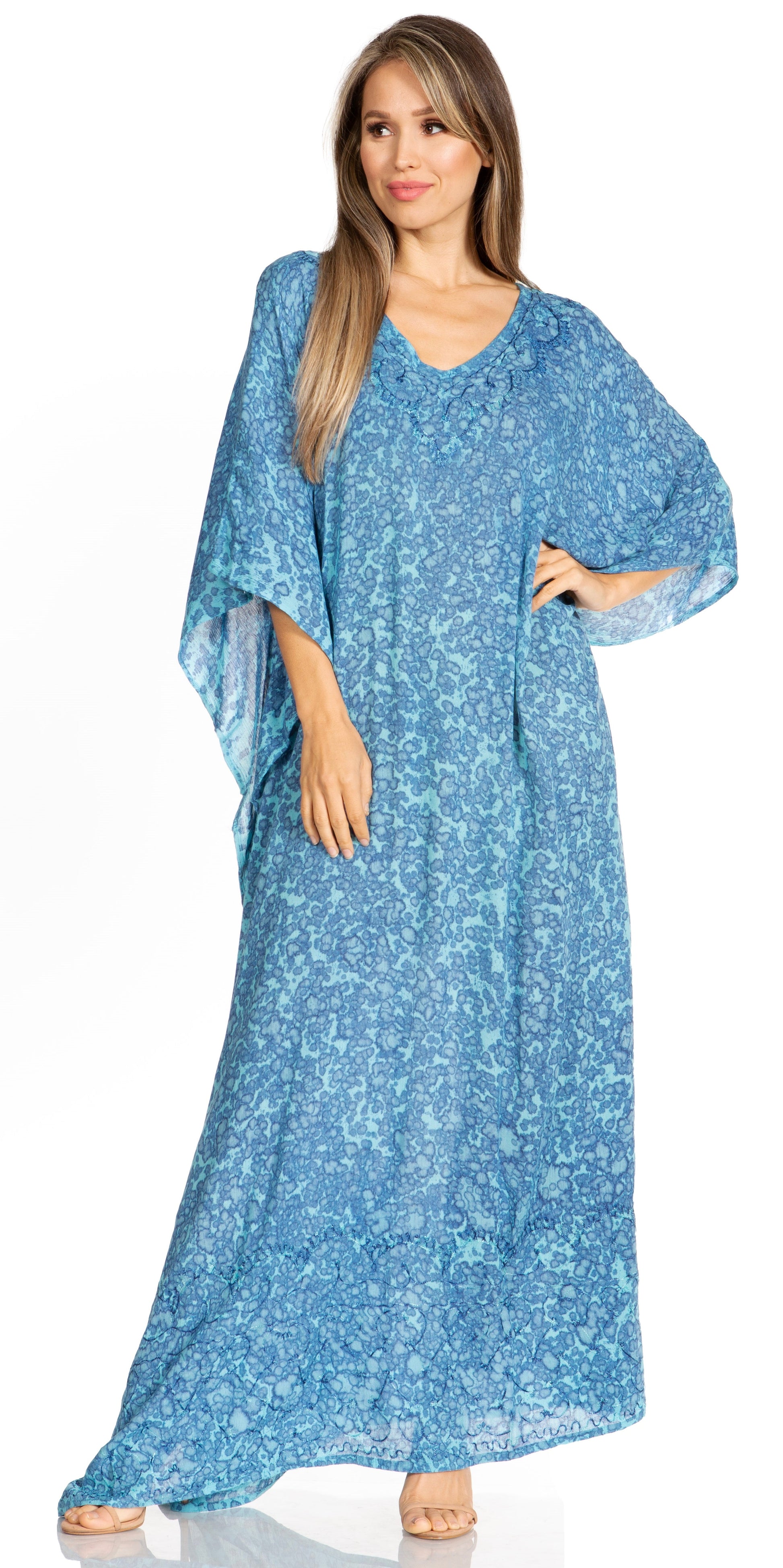 Sakkas Catia Women's Boho-Style Long Maxi Caftan for Lounging and Casual Wear - Concordia Style Boutique