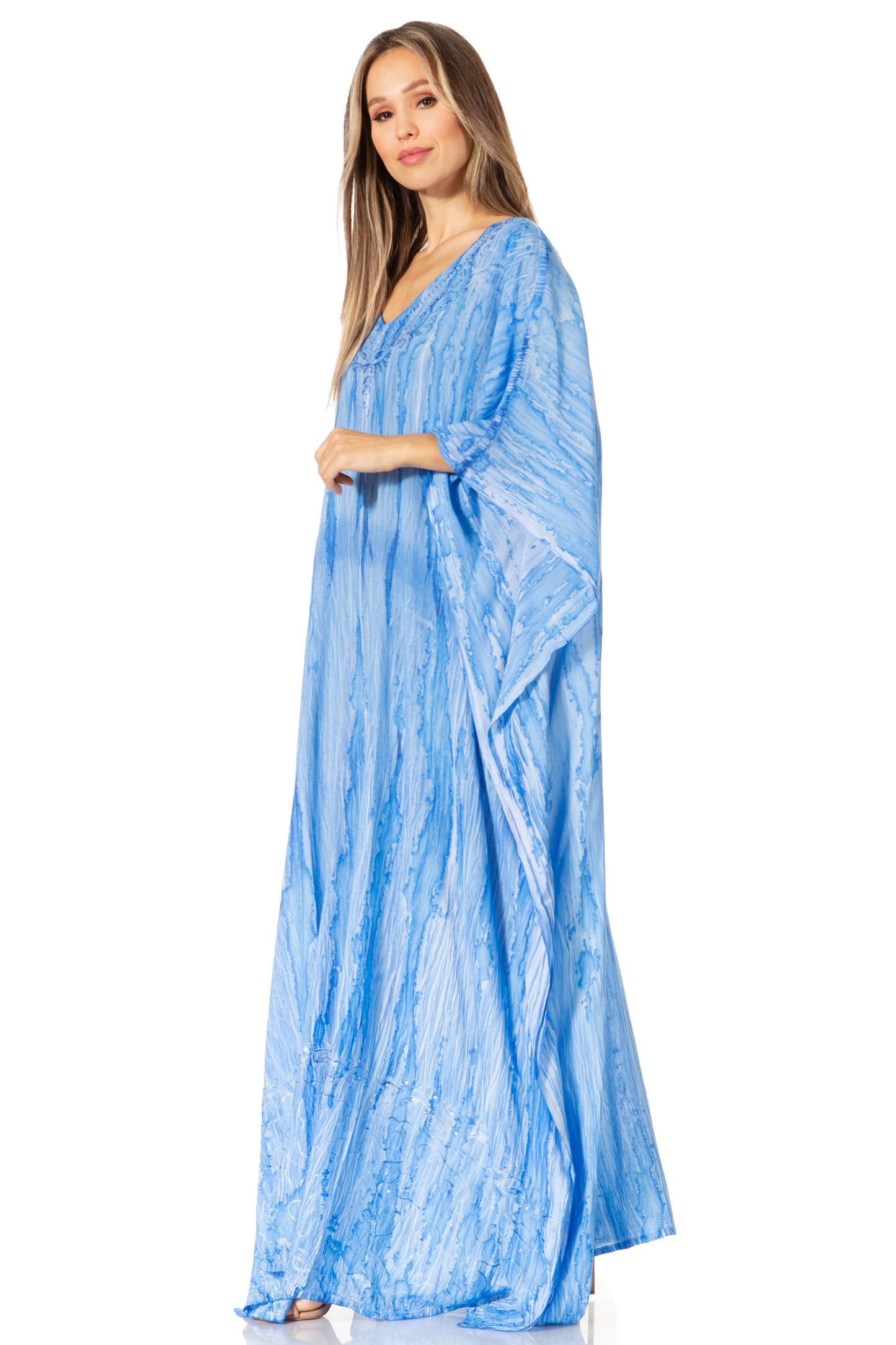 Sakkas Catia Women's Boho-Style Long Maxi Caftan for Lounging and Casual Wear - Concordia Style Boutique
