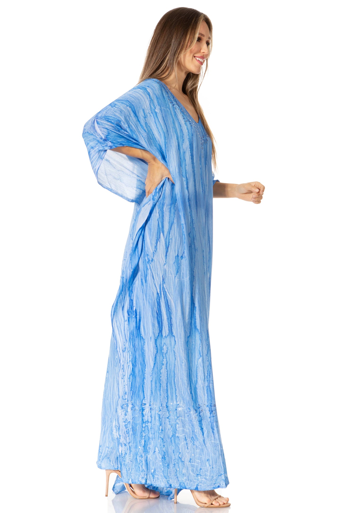 Sakkas Catia Women's Boho-Style Long Maxi Caftan for Lounging and Casual Wear - Concordia Style Boutique