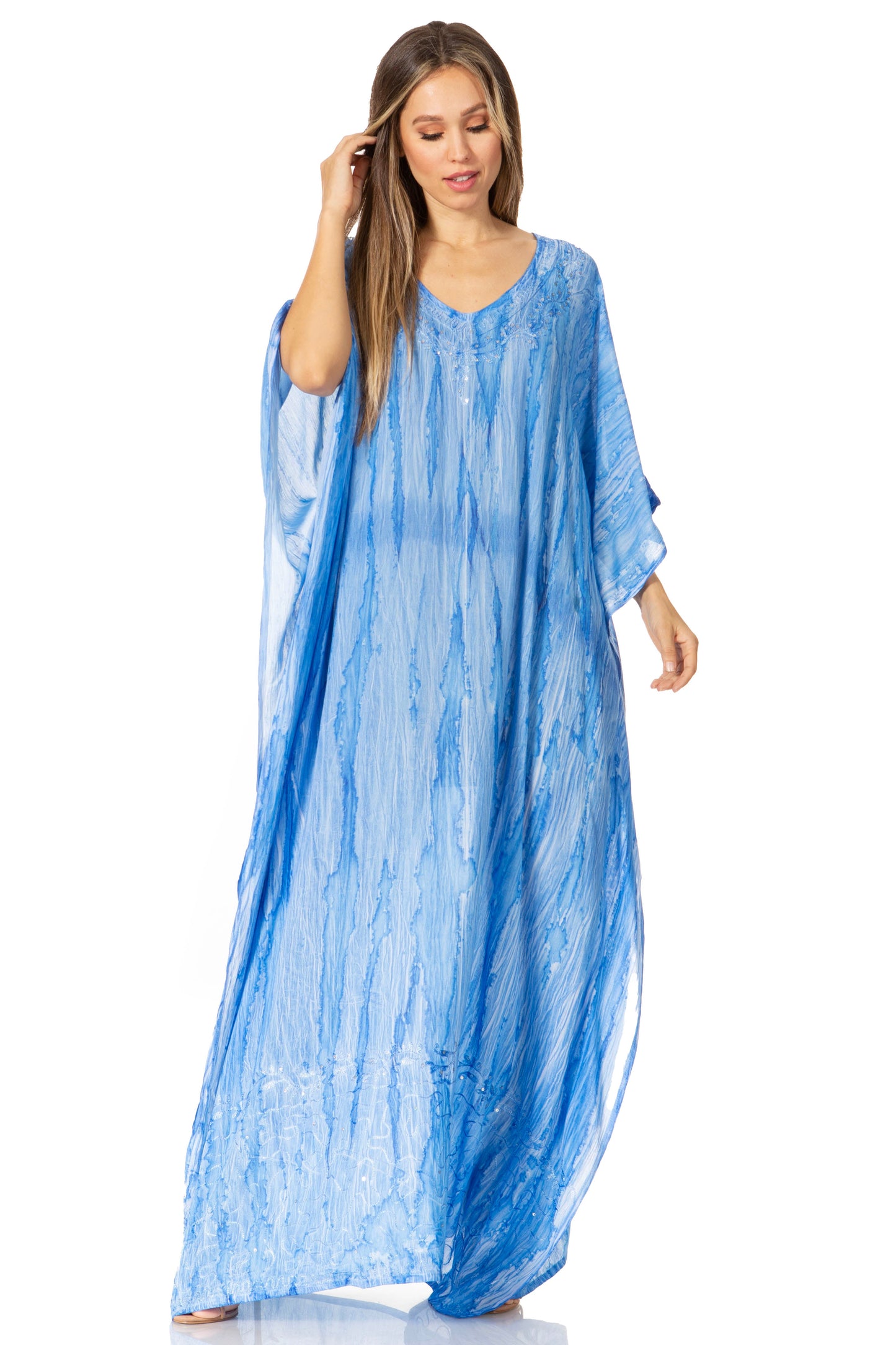 Sakkas Catia Women's Boho-Style Long Maxi Caftan for Lounging and Casual Wear - Concordia Style Boutique