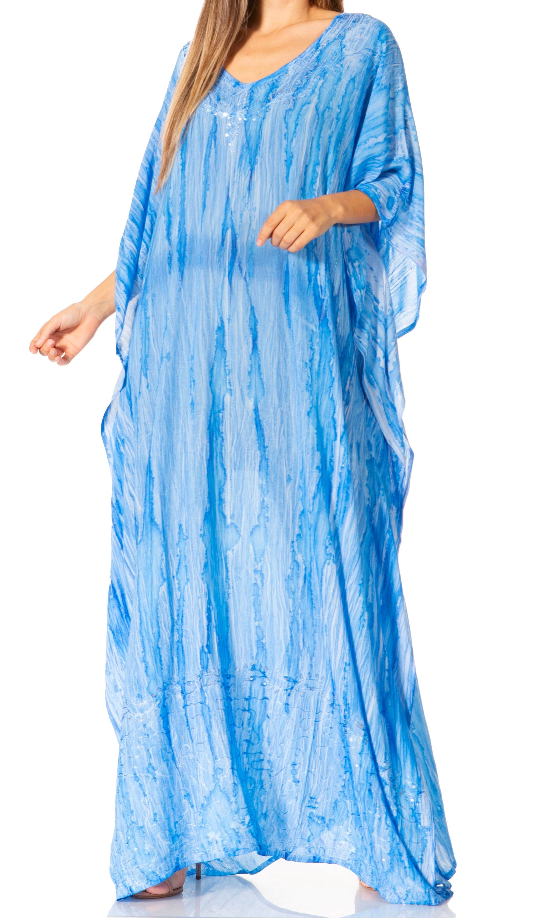 Sakkas Catia Women's Boho-Style Long Maxi Caftan for Lounging and Casual Wear - Concordia Style Boutique