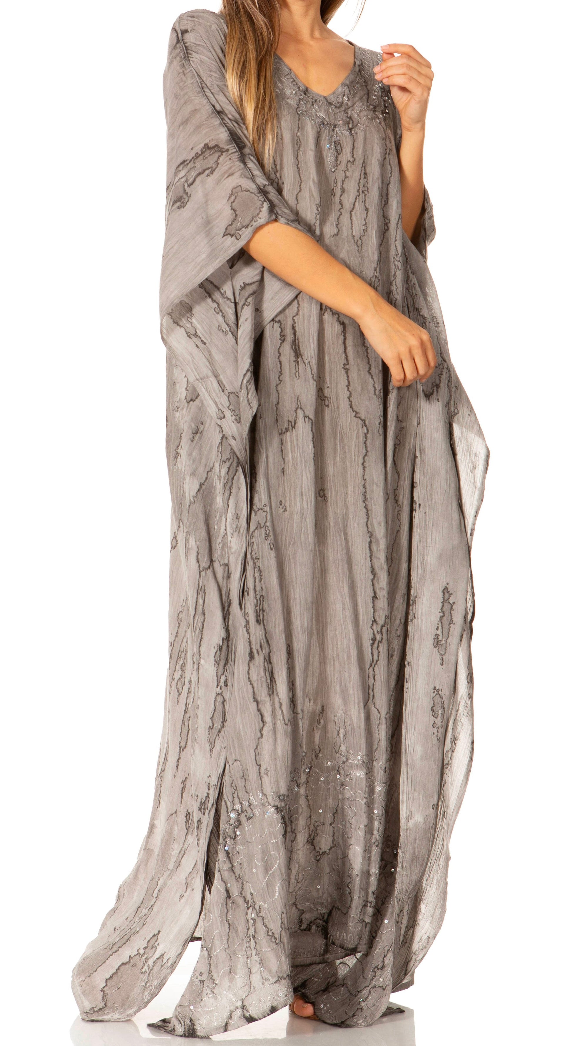 Sakkas Catia Women's Boho-Style Long Maxi Caftan for Lounging and Casual Wear - Concordia Style Boutique