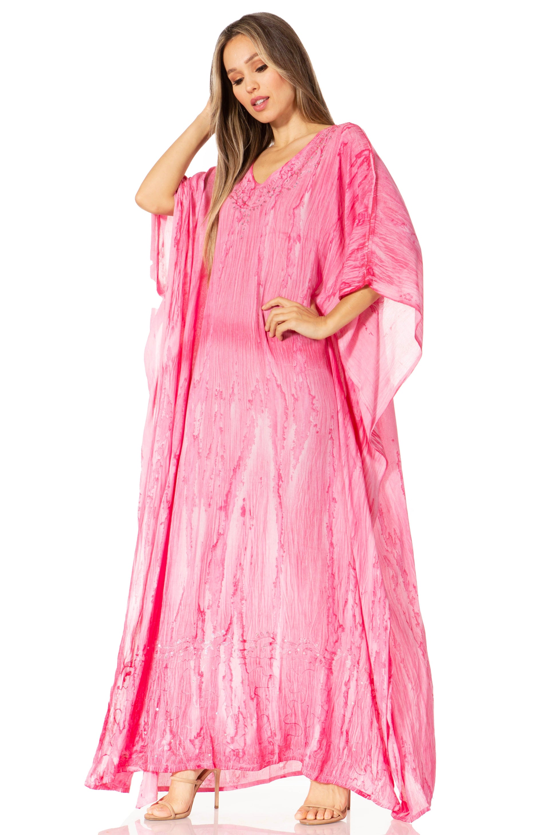 Sakkas Catia Women's Boho-Style Long Maxi Caftan for Lounging and Casual Wear - Concordia Style Boutique