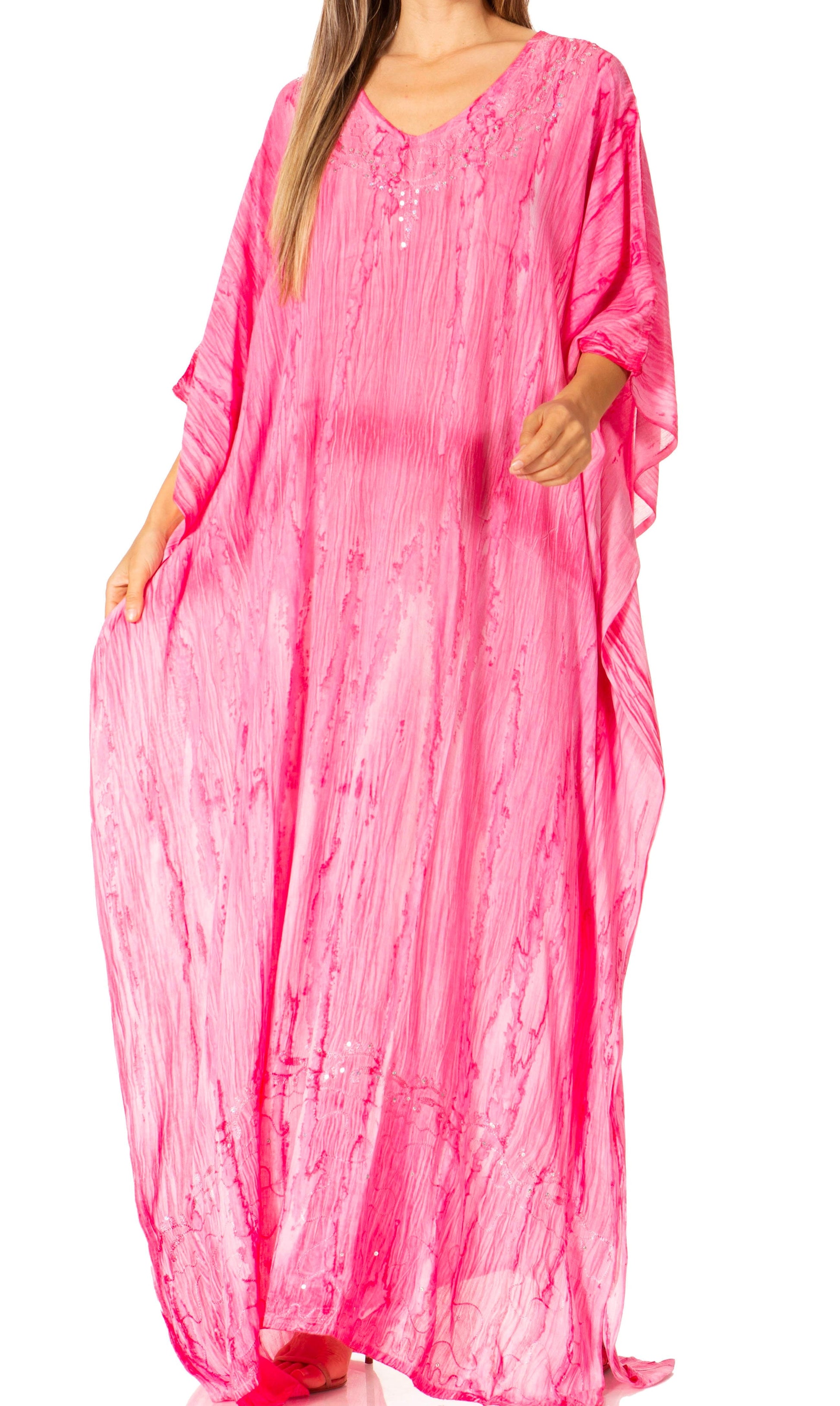 Sakkas Catia Women's Boho-Style Long Maxi Caftan for Lounging and Casual Wear - Concordia Style Boutique