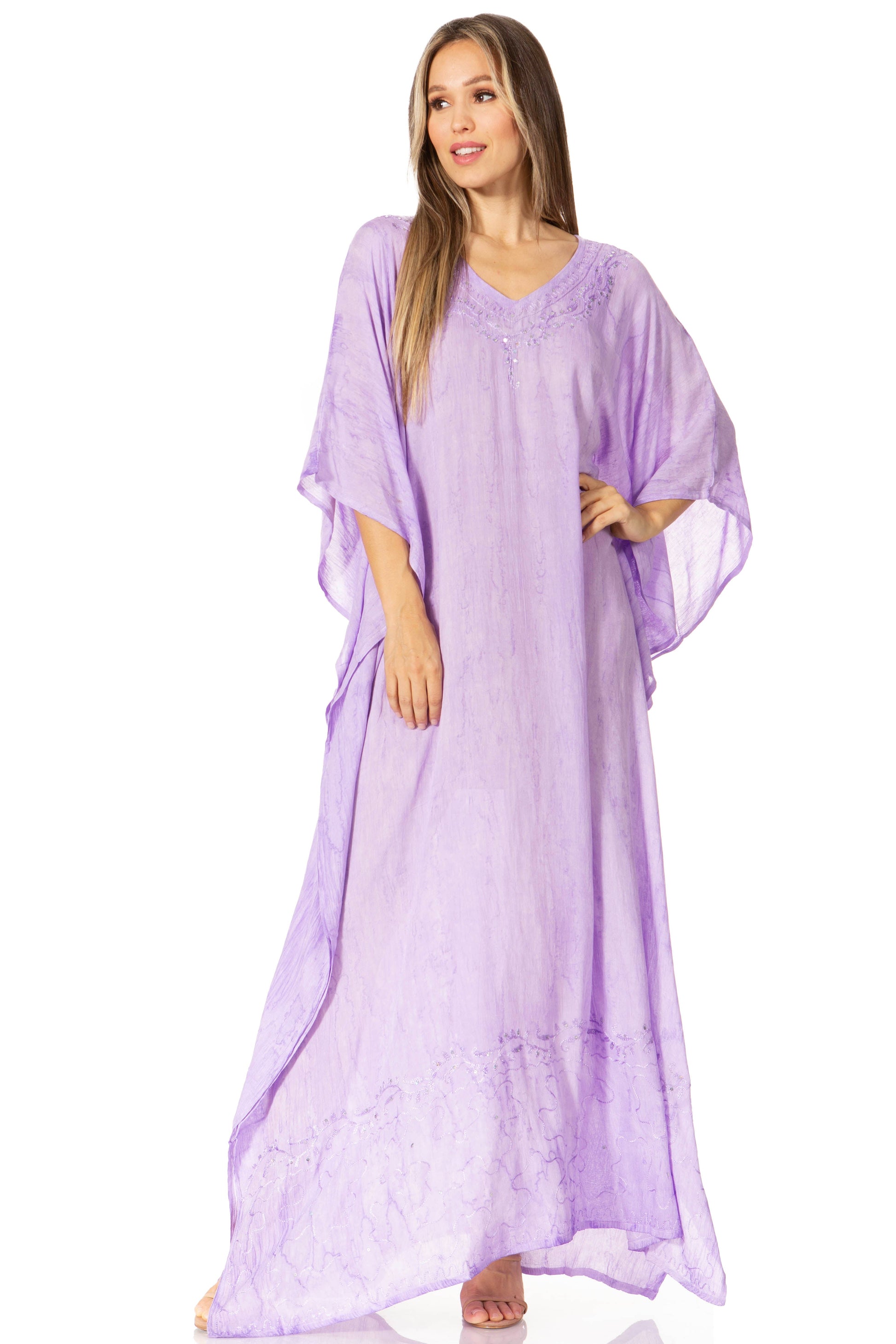 Sakkas Catia Women's Boho-Style Long Maxi Caftan for Lounging and Casual Wear - Concordia Style Boutique