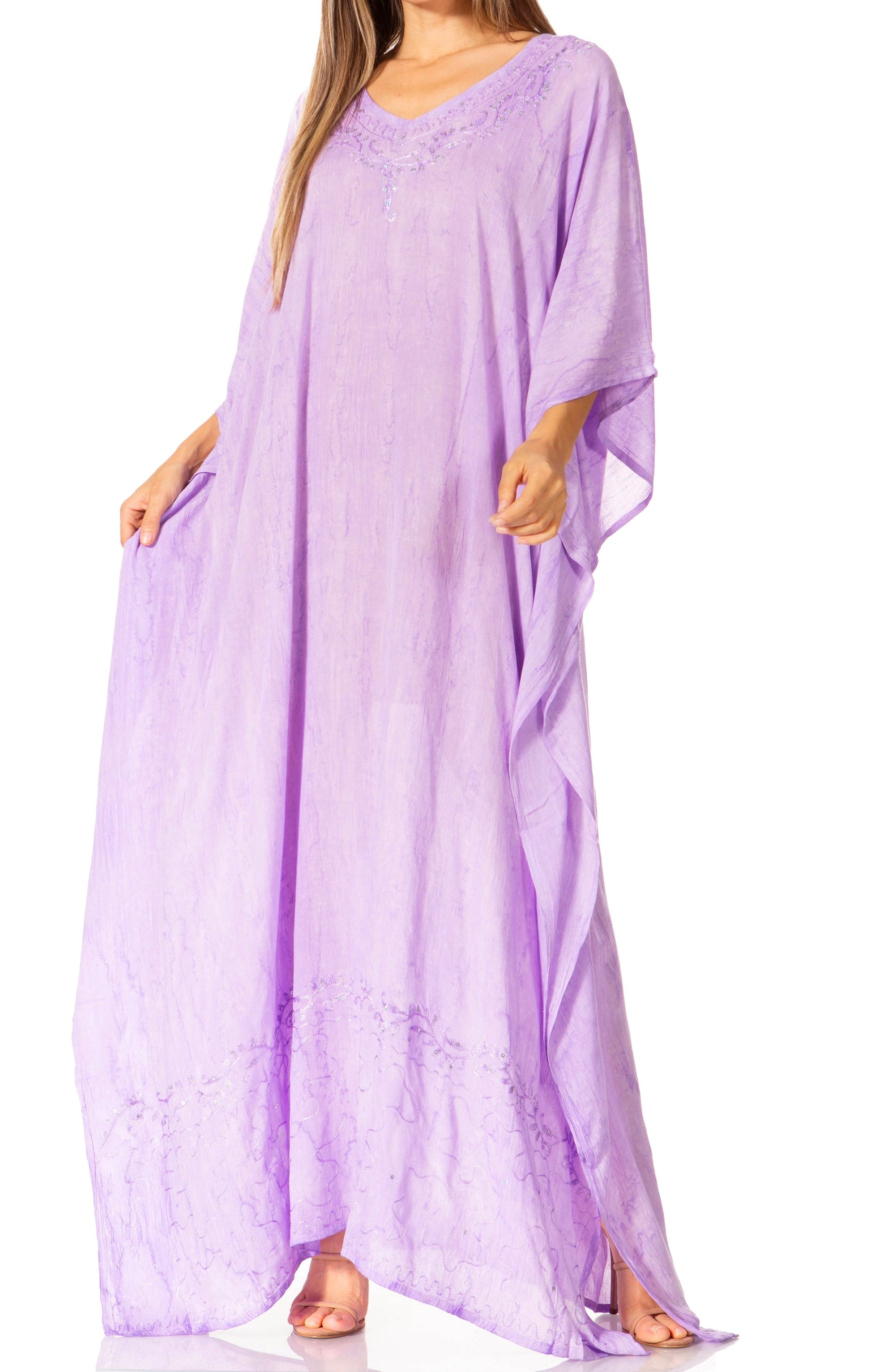 Sakkas Catia Women's Boho-Style Long Maxi Caftan for Lounging and Casual Wear - Concordia Style Boutique