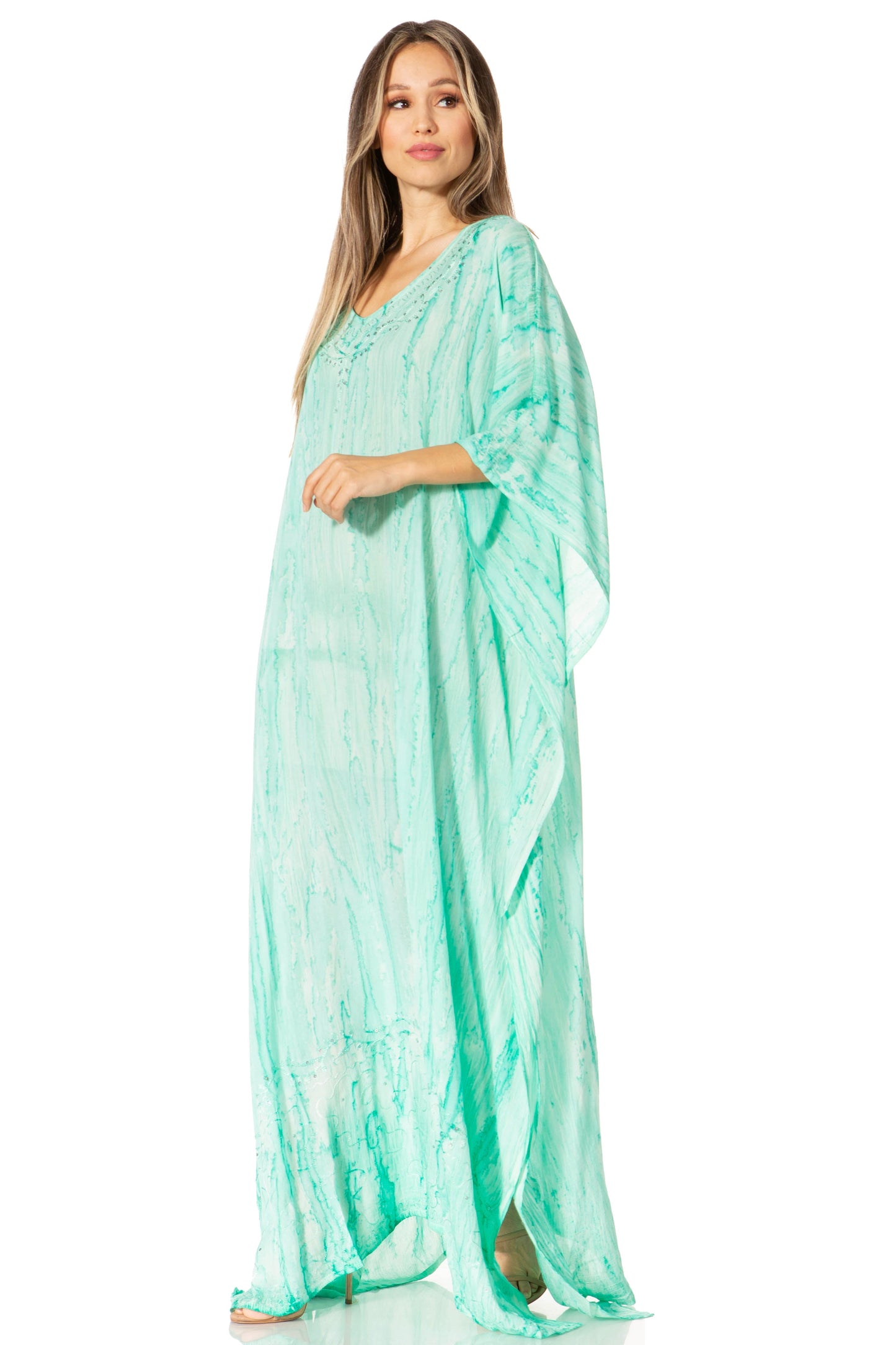 Sakkas Catia Women's Boho-Style Long Maxi Caftan for Lounging and Casual Wear - Concordia Style Boutique