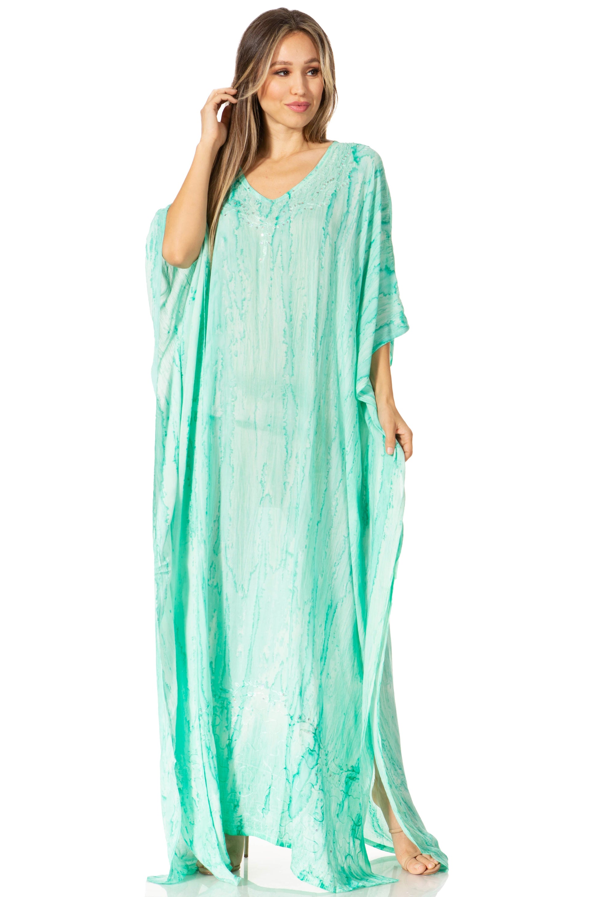 Sakkas Catia Women's Boho-Style Long Maxi Caftan for Lounging and Casual Wear - Concordia Style Boutique