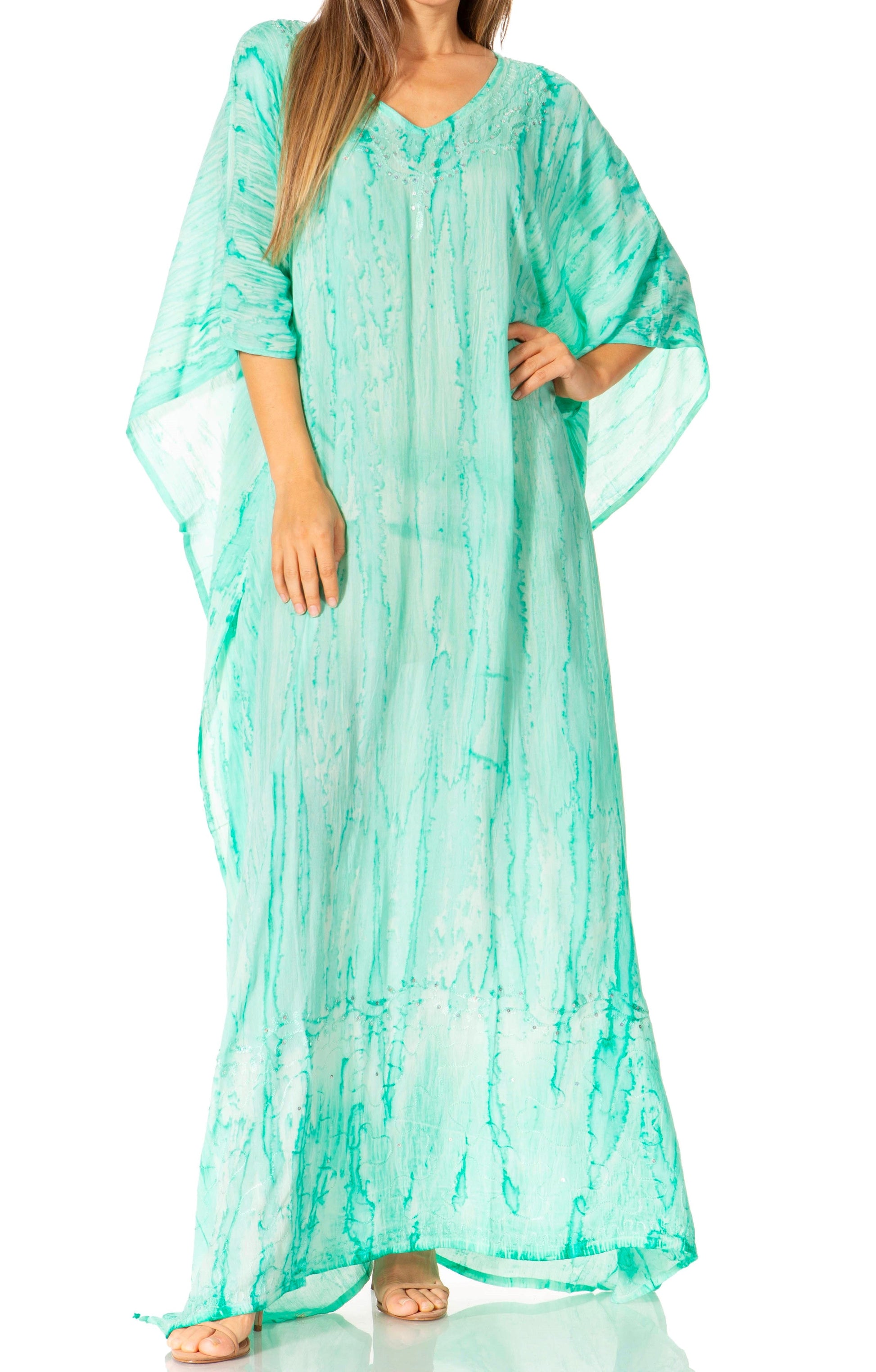 Sakkas Catia Women's Boho-Style Long Maxi Caftan for Lounging and Casual Wear - Concordia Style Boutique