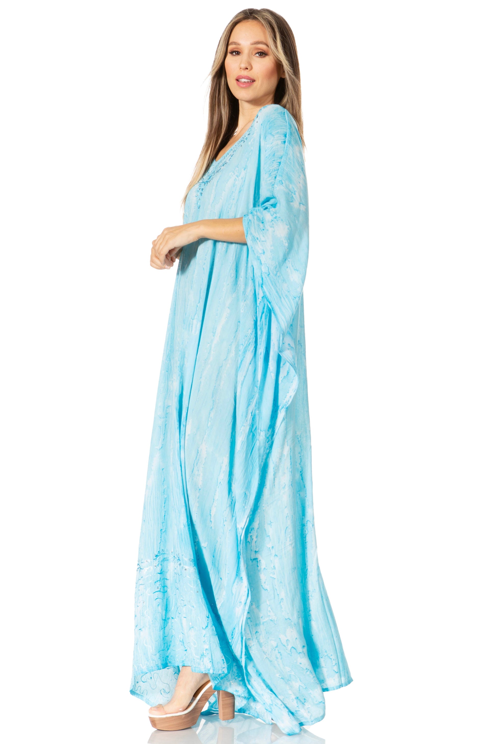 Sakkas Catia Women's Boho-Style Long Maxi Caftan for Lounging and Casual Wear - Concordia Style Boutique
