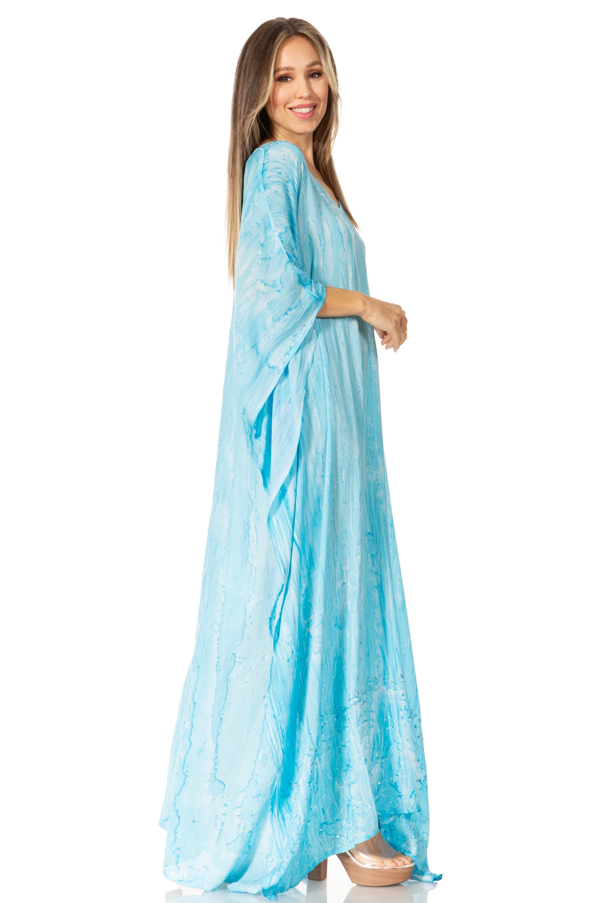 Sakkas Catia Women's Boho-Style Long Maxi Caftan for Lounging and Casual Wear - Concordia Style Boutique