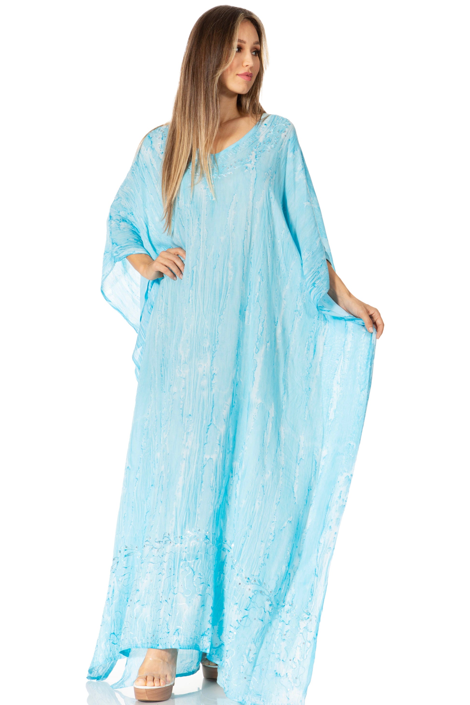 Sakkas Catia Women's Boho-Style Long Maxi Caftan for Lounging and Casual Wear - Concordia Style Boutique