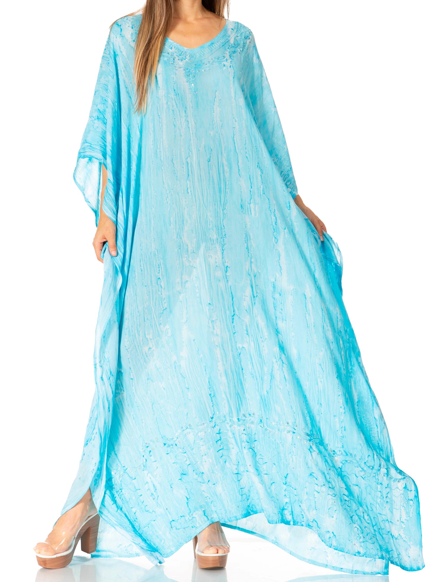 Sakkas Catia Women's Boho-Style Long Maxi Caftan for Lounging and Casual Wear - Concordia Style Boutique