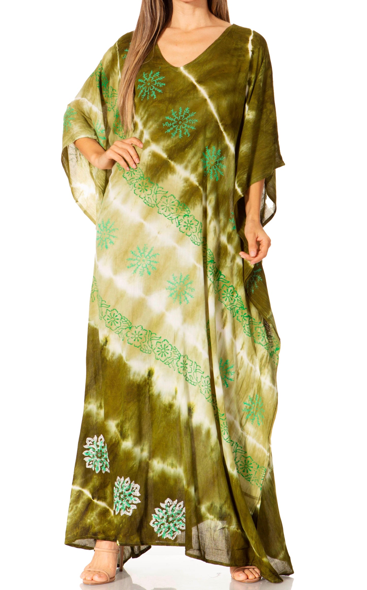 Sakkas Catia Women's Boho-Style Long Maxi Caftan for Lounging and Casual Wear - Concordia Style Boutique