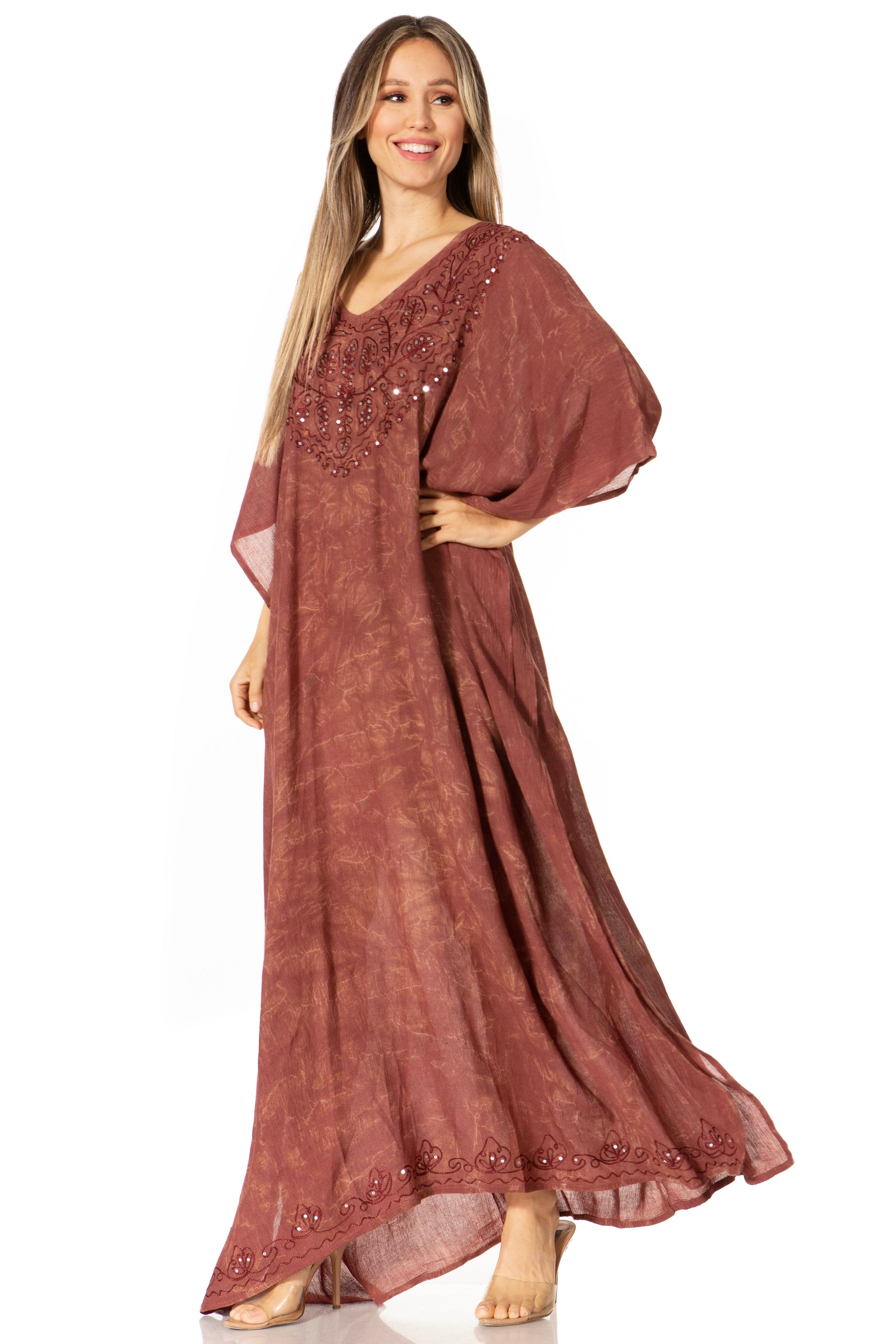 Sakkas Catia Women's Boho-Style Long Maxi Caftan for Lounging and Casual Wear - Concordia Style Boutique