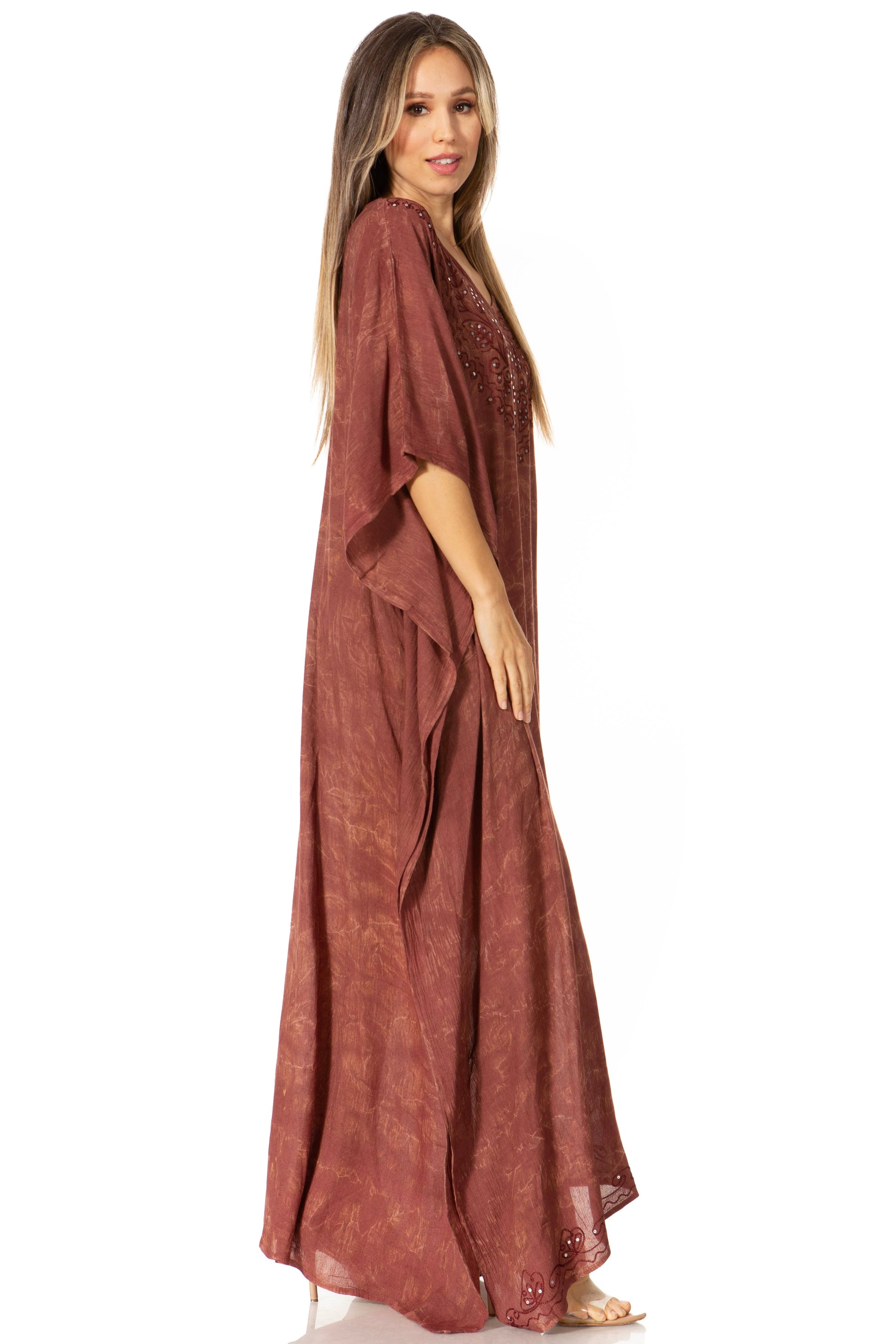 Sakkas Catia Women's Boho-Style Long Maxi Caftan for Lounging and Casual Wear - Concordia Style Boutique