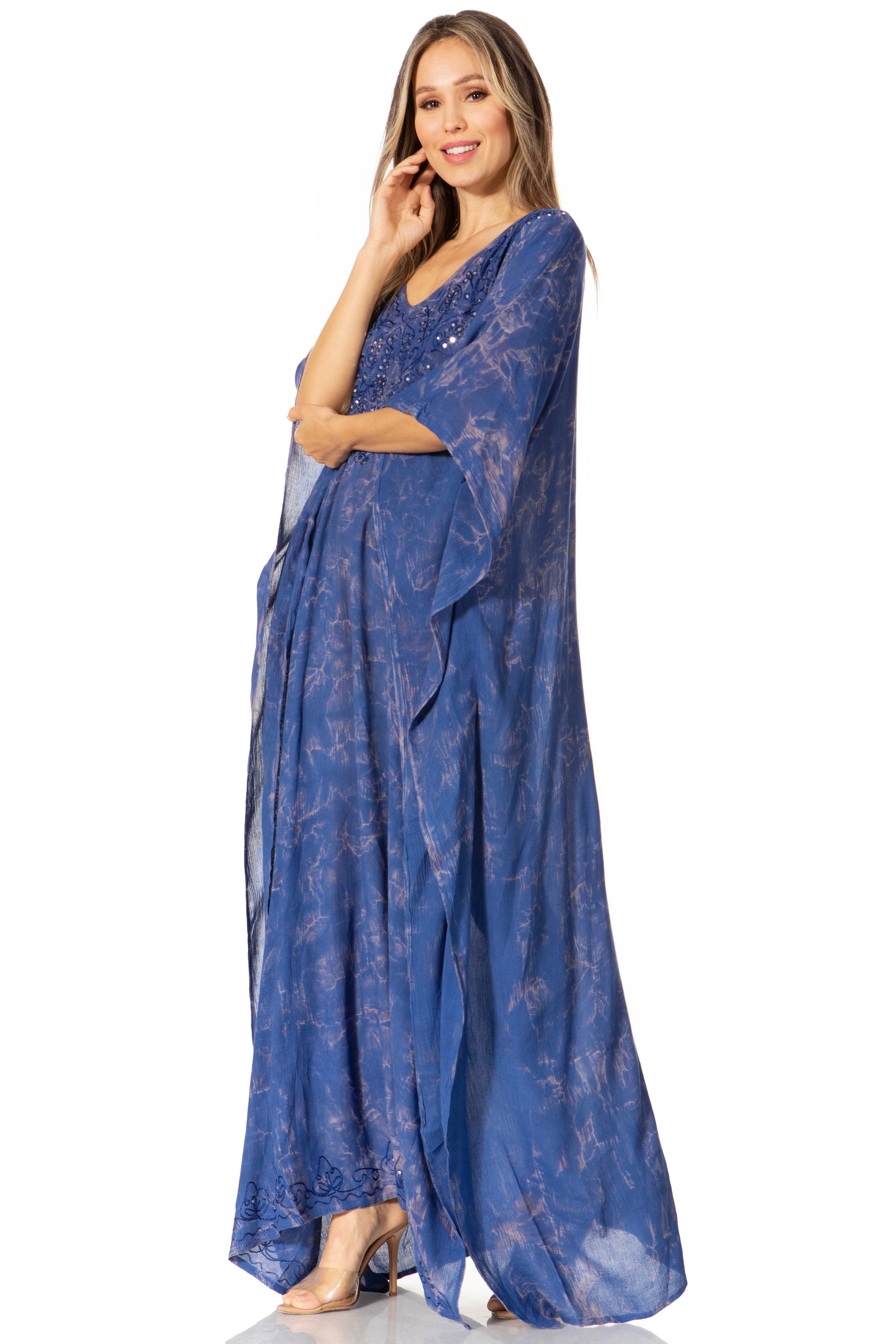 Sakkas Catia Women's Boho-Style Long Maxi Caftan for Lounging and Casual Wear - Concordia Style Boutique