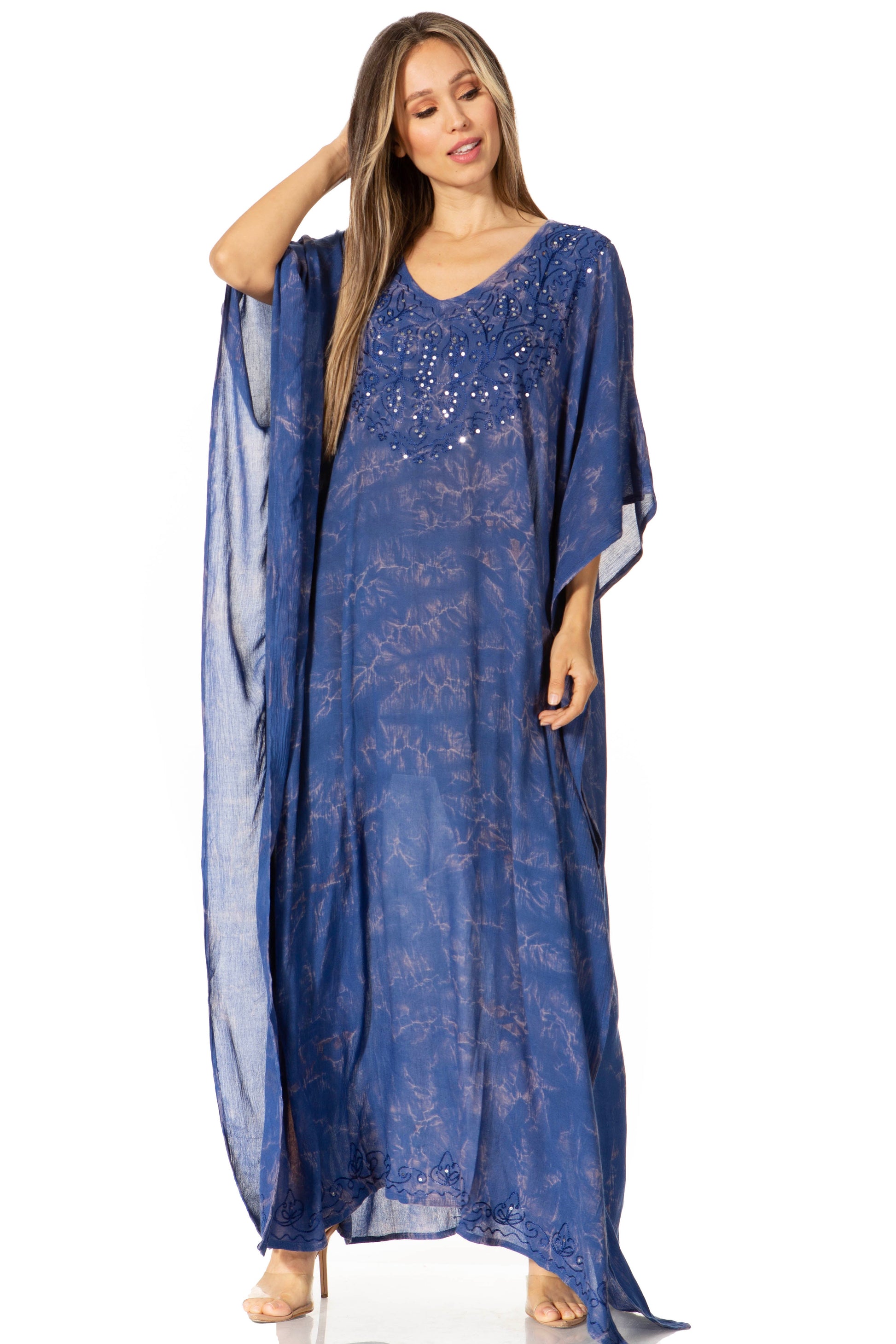 Sakkas Catia Women's Boho-Style Long Maxi Caftan for Lounging and Casual Wear - Concordia Style Boutique