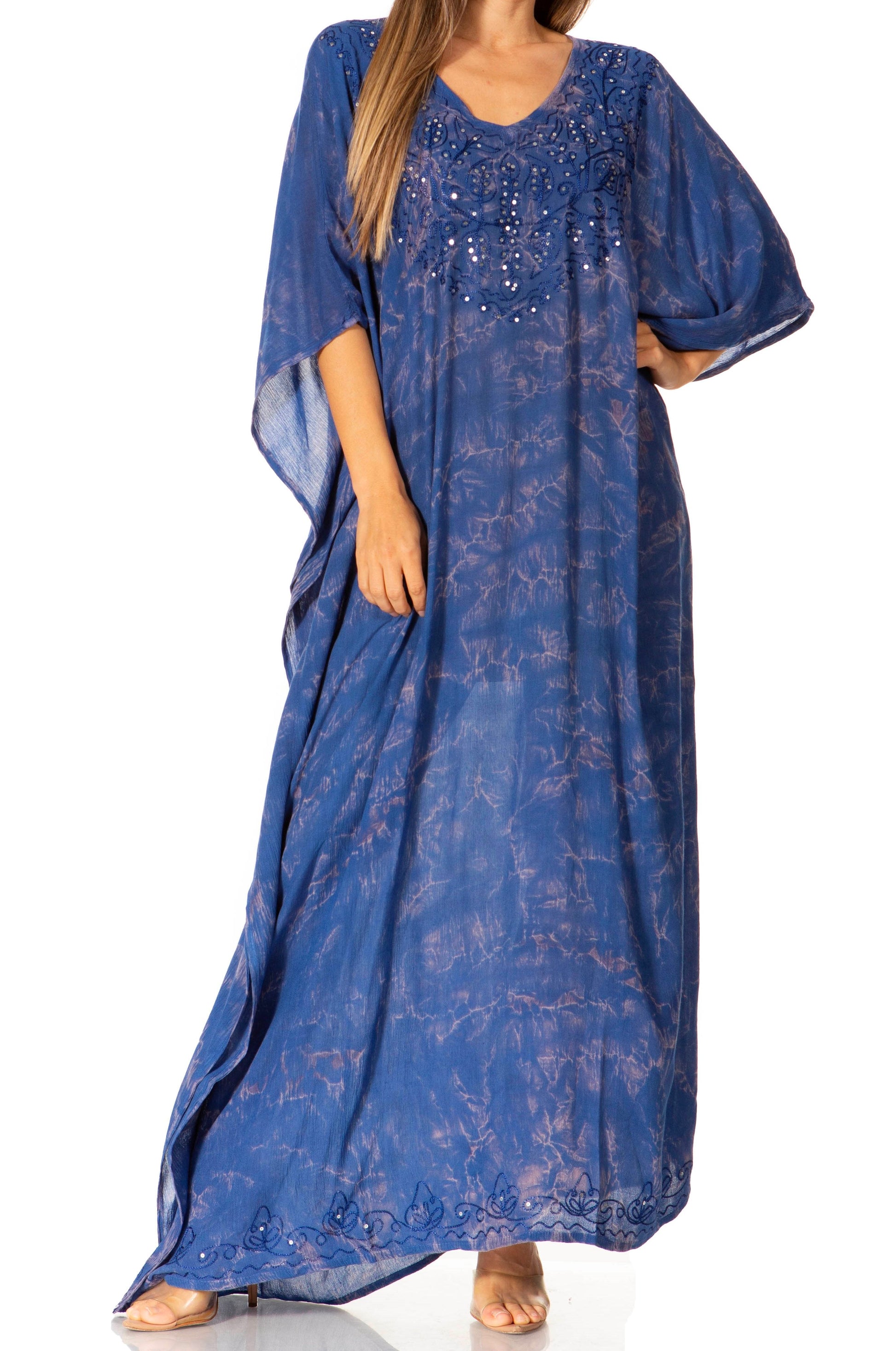 Sakkas Catia Women's Boho-Style Long Maxi Caftan for Lounging and Casual Wear - Concordia Style Boutique