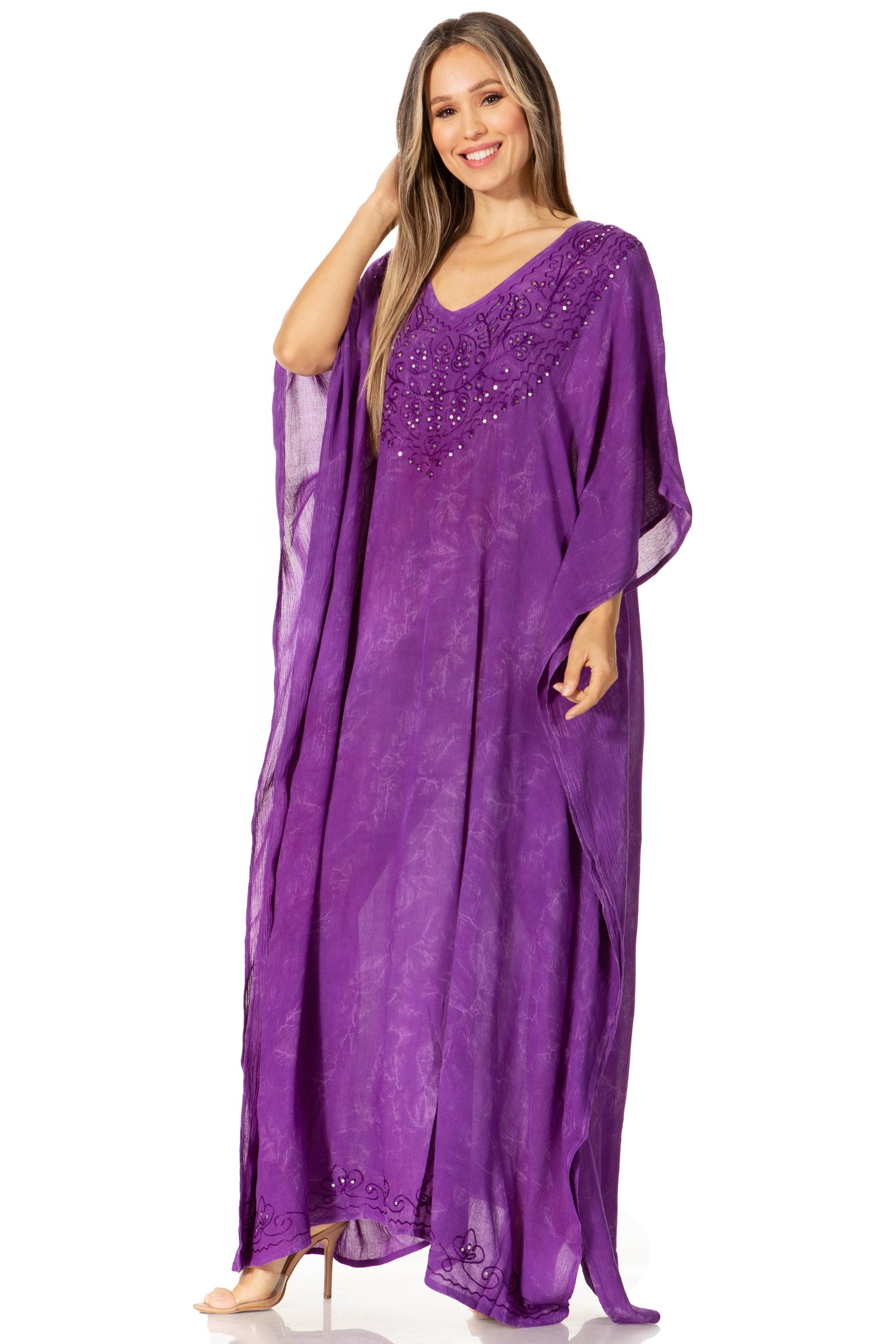 Sakkas Catia Women's Boho-Style Long Maxi Caftan for Lounging and Casual Wear - Concordia Style Boutique
