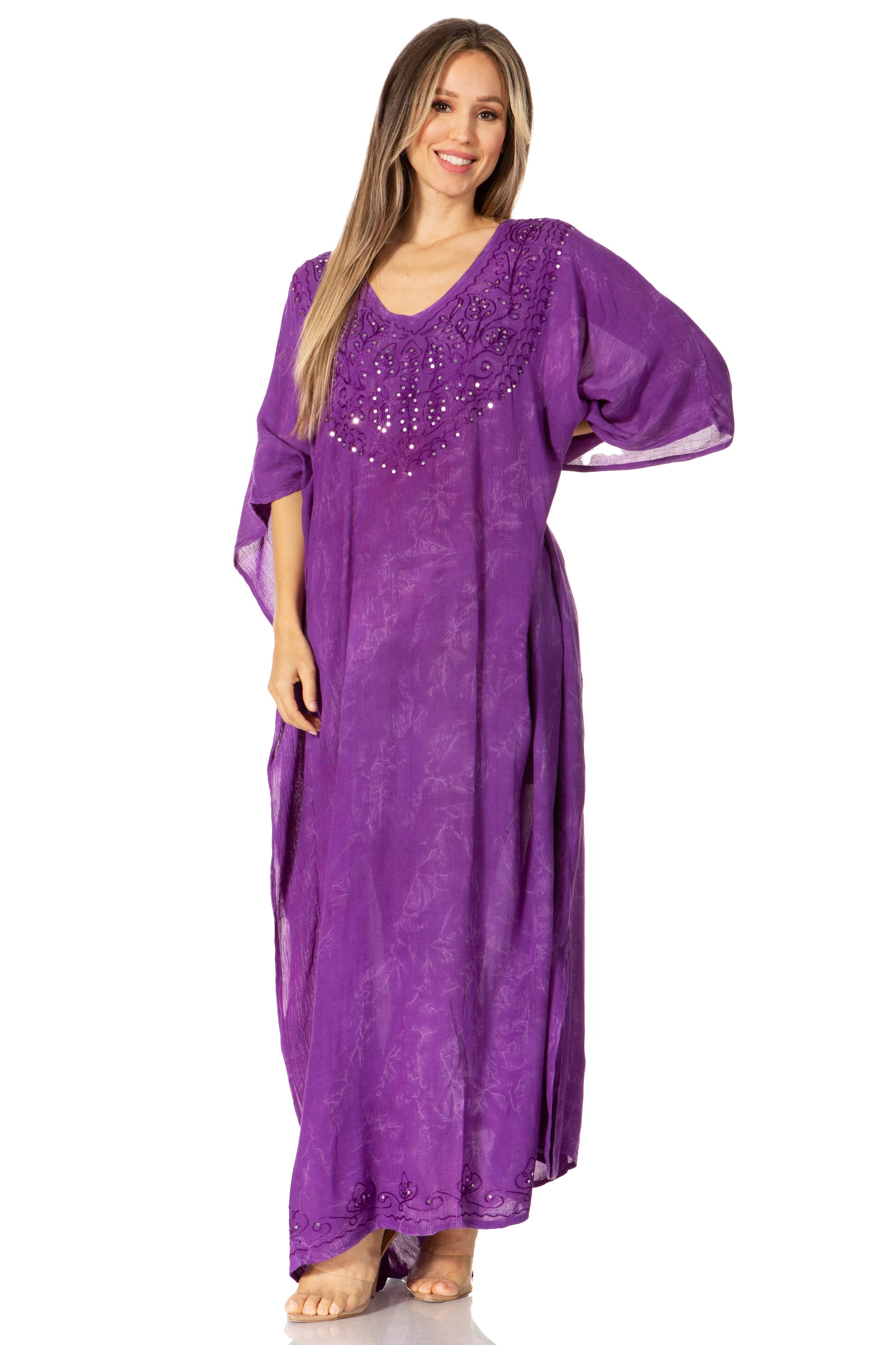 Sakkas Catia Women's Boho-Style Long Maxi Caftan for Lounging and Casual Wear - Concordia Style Boutique
