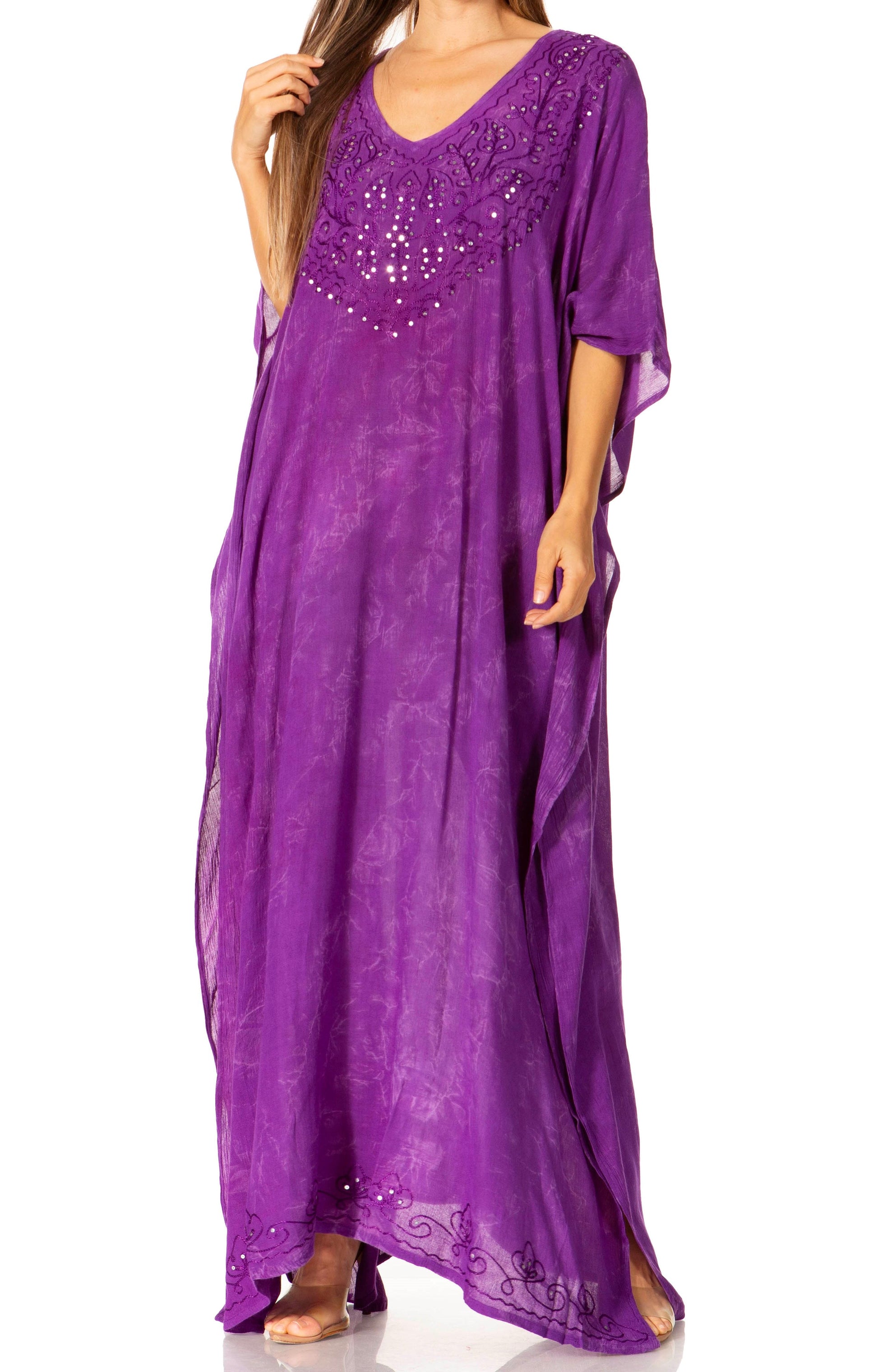 Sakkas Catia Women's Boho-Style Long Maxi Caftan for Lounging and Casual Wear - Concordia Style Boutique