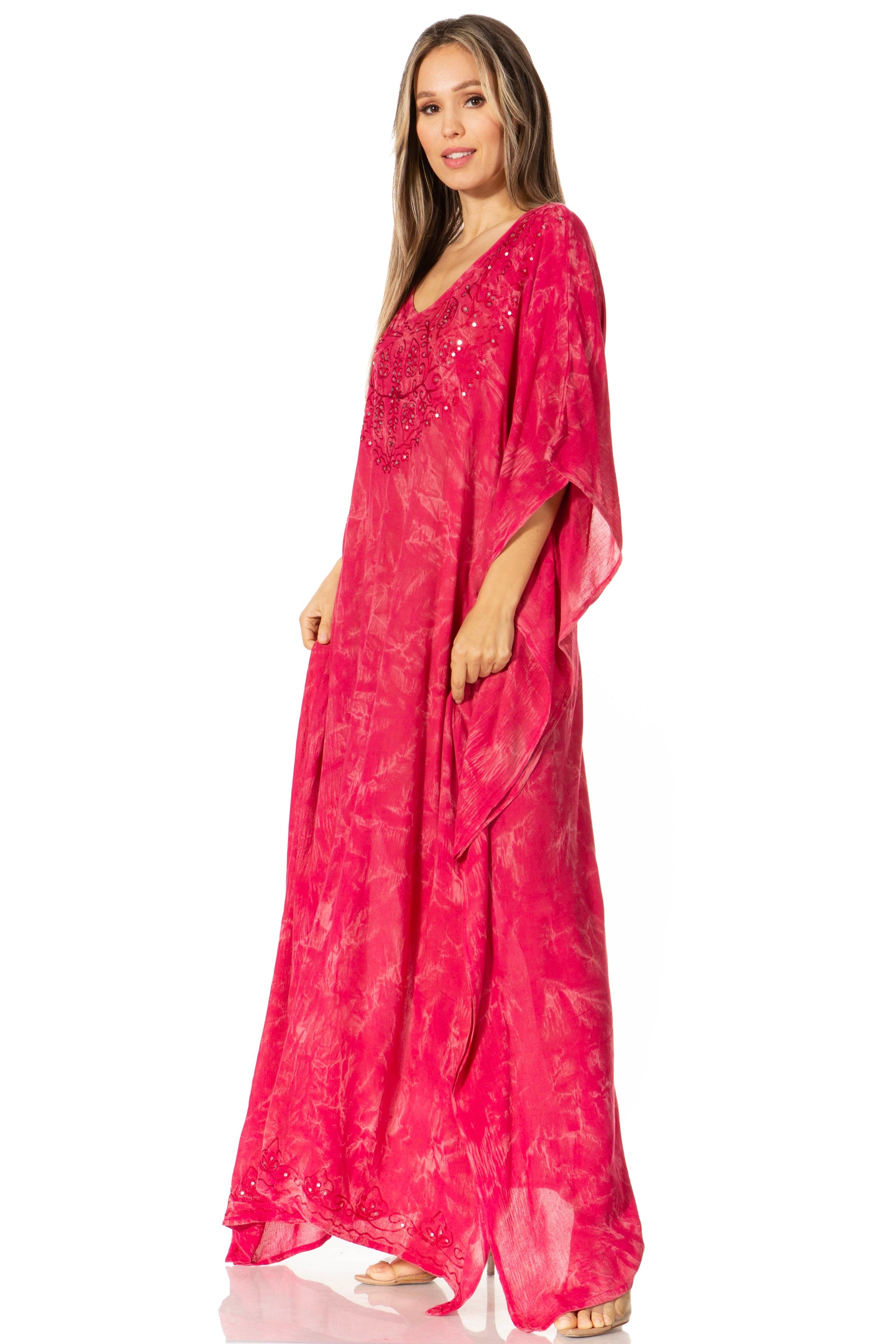 Sakkas Catia Women's Boho-Style Long Maxi Caftan for Lounging and Casual Wear - Concordia Style Boutique