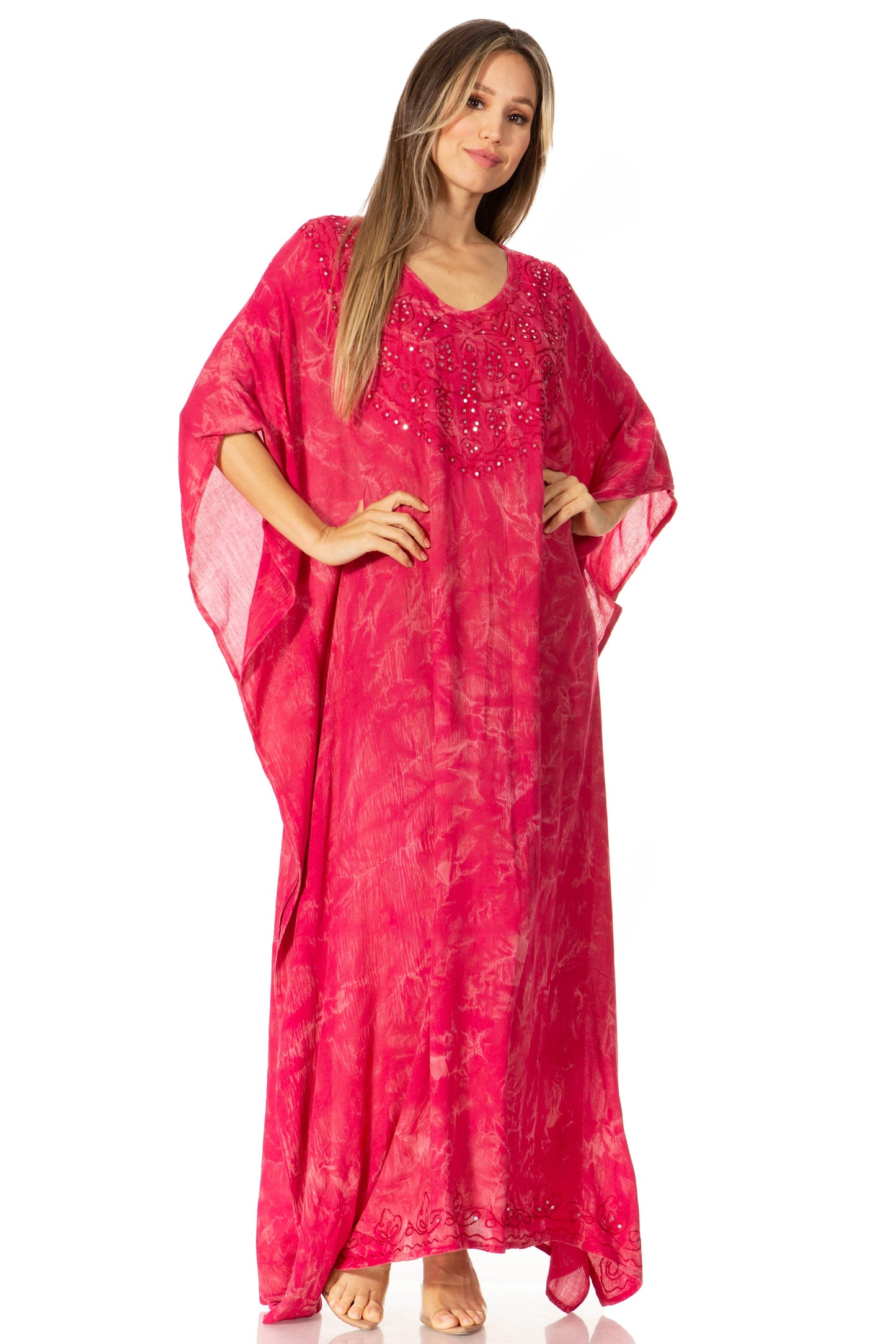 Sakkas Catia Women's Boho-Style Long Maxi Caftan for Lounging and Casual Wear - Concordia Style Boutique
