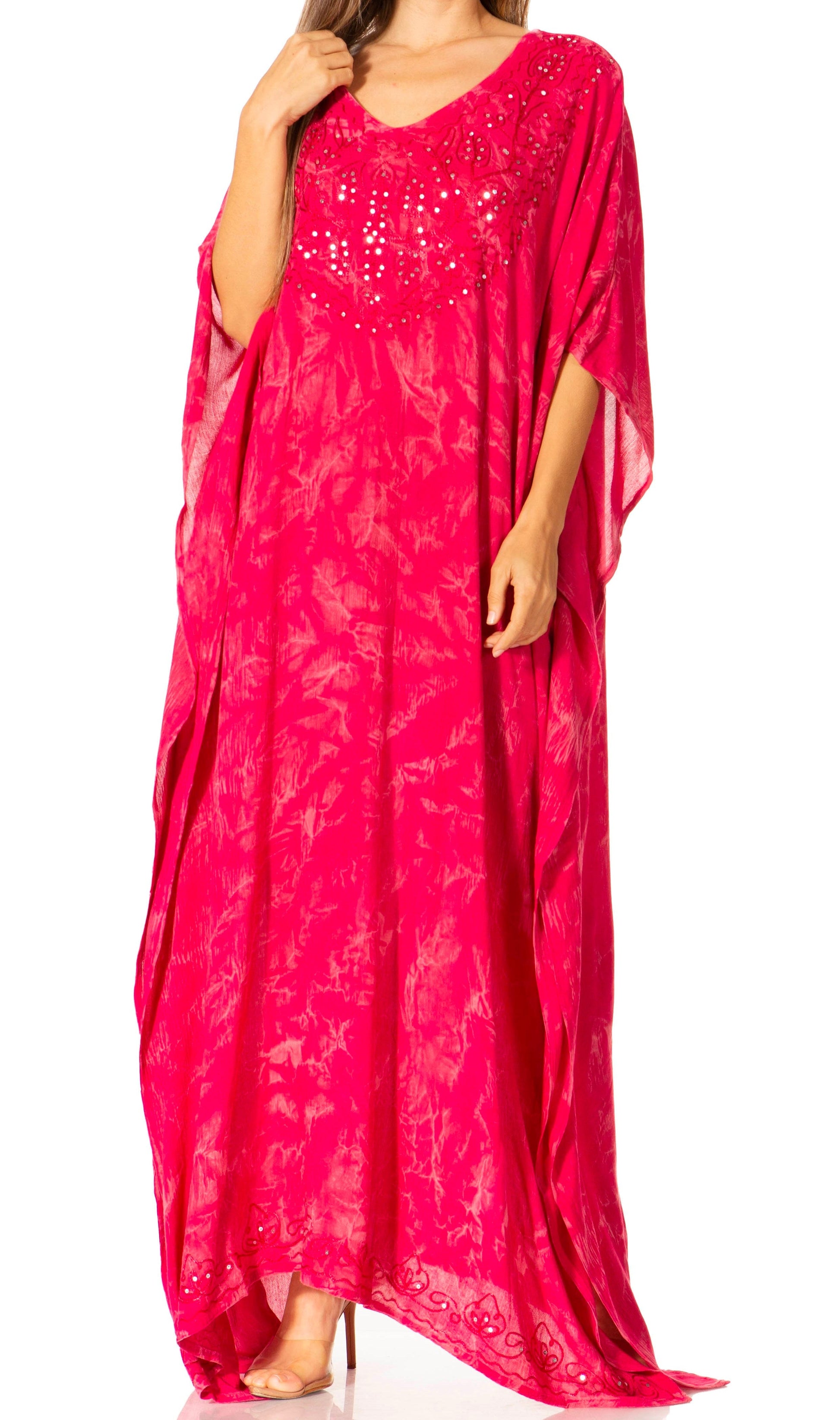 Sakkas Catia Women's Boho-Style Long Maxi Caftan for Lounging and Casual Wear - Concordia Style Boutique