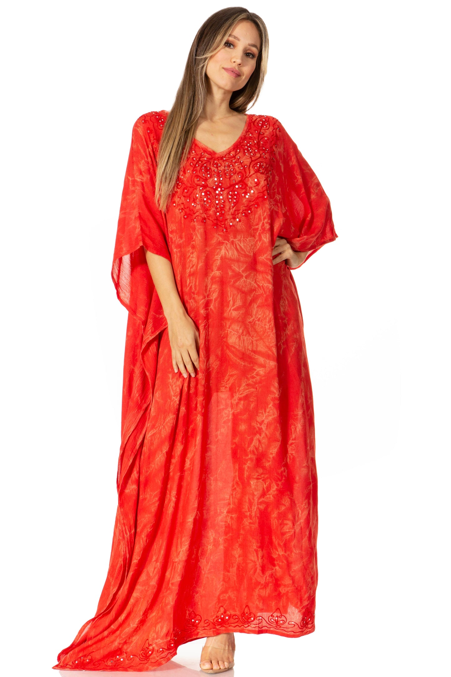 Sakkas Catia Women's Boho-Style Long Maxi Caftan for Lounging and Casual Wear - Concordia Style Boutique