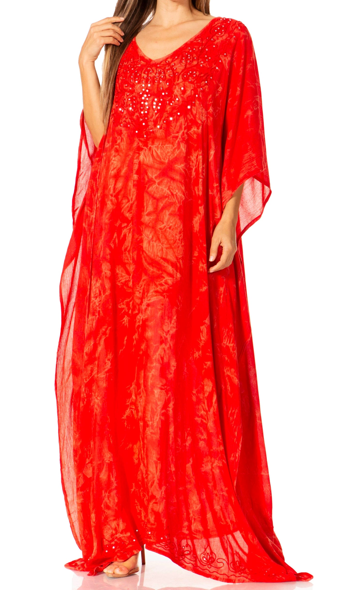 Sakkas Catia Women's Boho-Style Long Maxi Caftan for Lounging and Casual Wear - Concordia Style Boutique