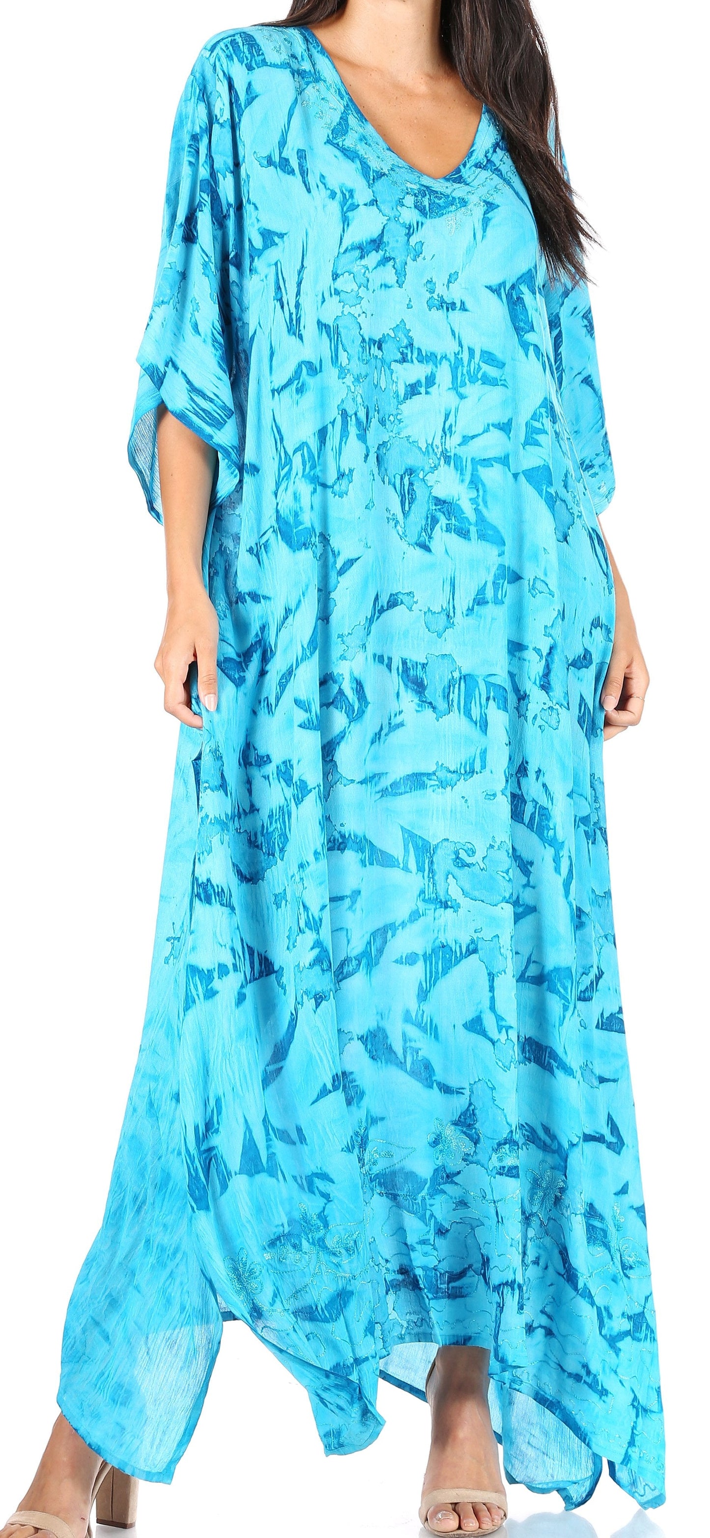 Sakkas Catia Women's Boho-Style Long Maxi Caftan for Lounging and Casual Wear - Concordia Style Boutique