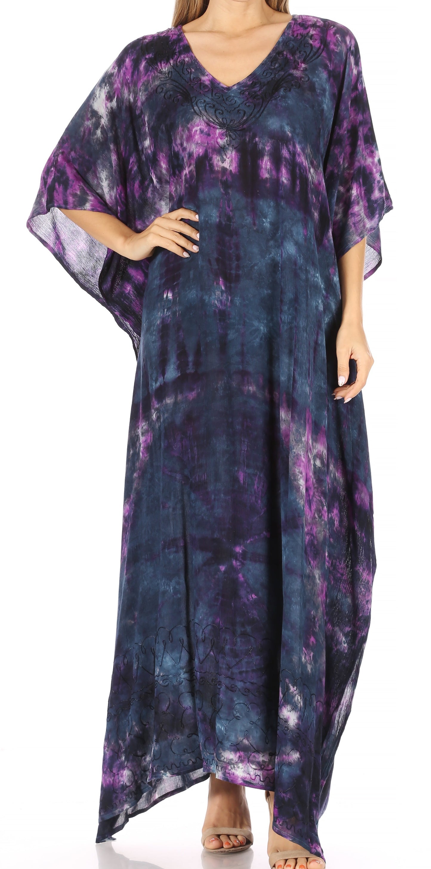 Sakkas Catia Women's Boho-Style Long Maxi Caftan for Lounging and Casual Wear - Concordia Style Boutique