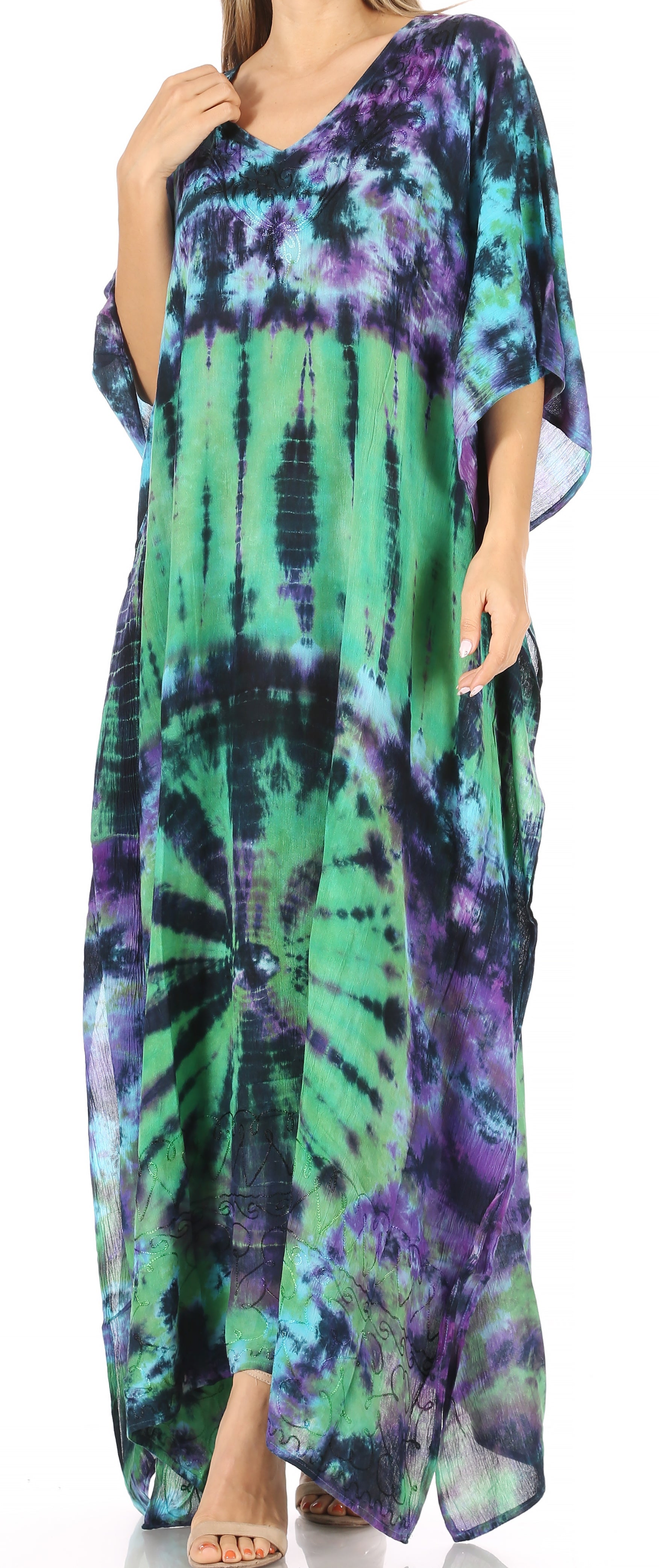 Sakkas Catia Women's Boho-Style Long Maxi Caftan for Lounging and Casual Wear - Concordia Style Boutique