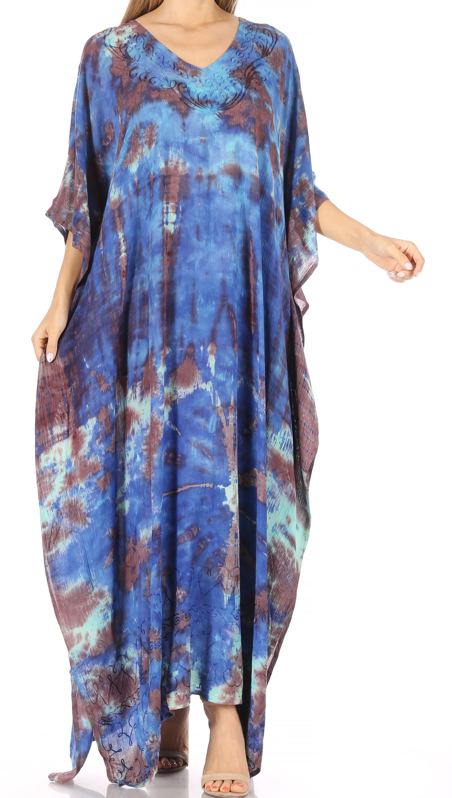 Sakkas Catia Women's Boho-Style Long Maxi Caftan for Lounging and Casual Wear - Concordia Style Boutique