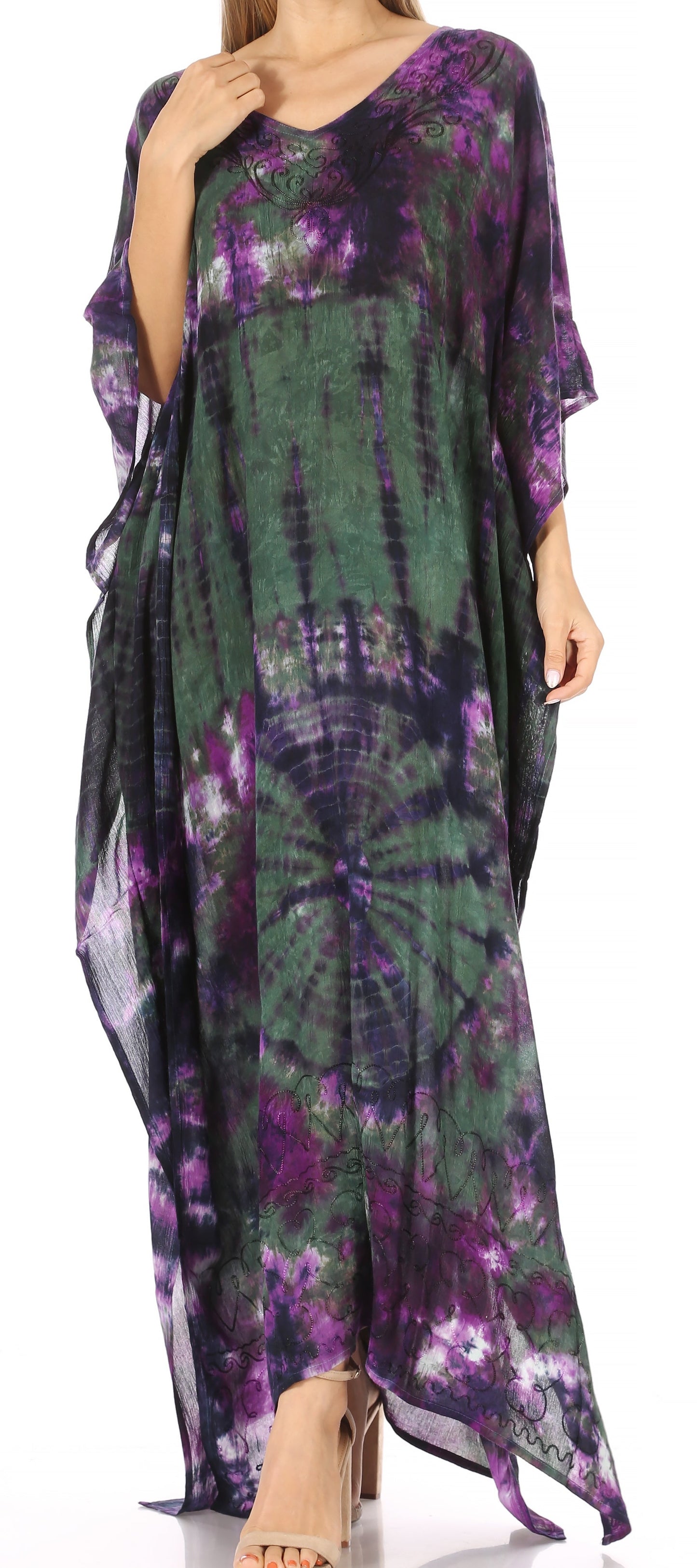 Sakkas Catia Women's Boho-Style Long Maxi Caftan for Lounging and Casual Wear - Concordia Style Boutique