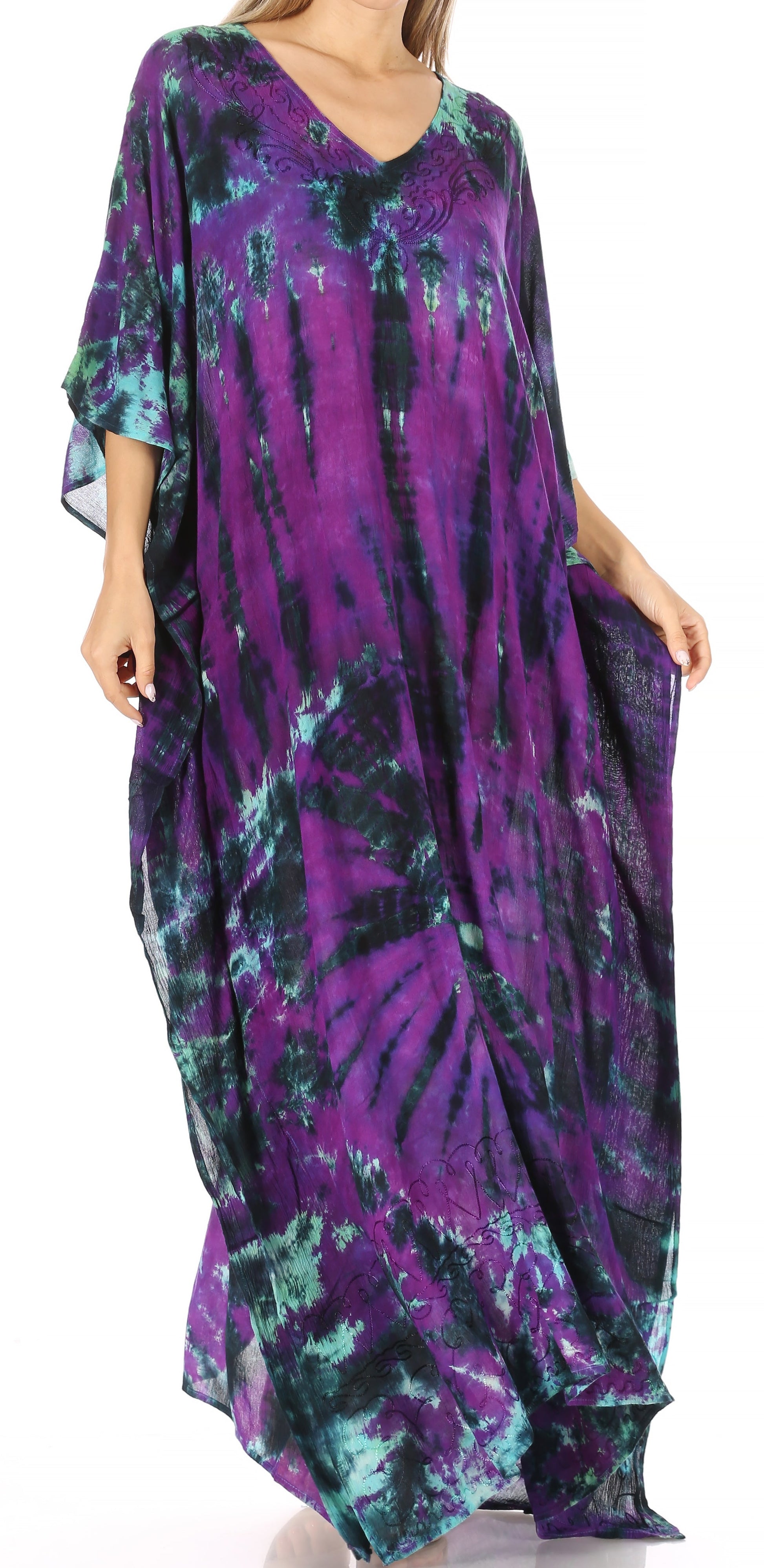 Sakkas Catia Women's Boho-Style Long Maxi Caftan for Lounging and Casual Wear - Concordia Style Boutique