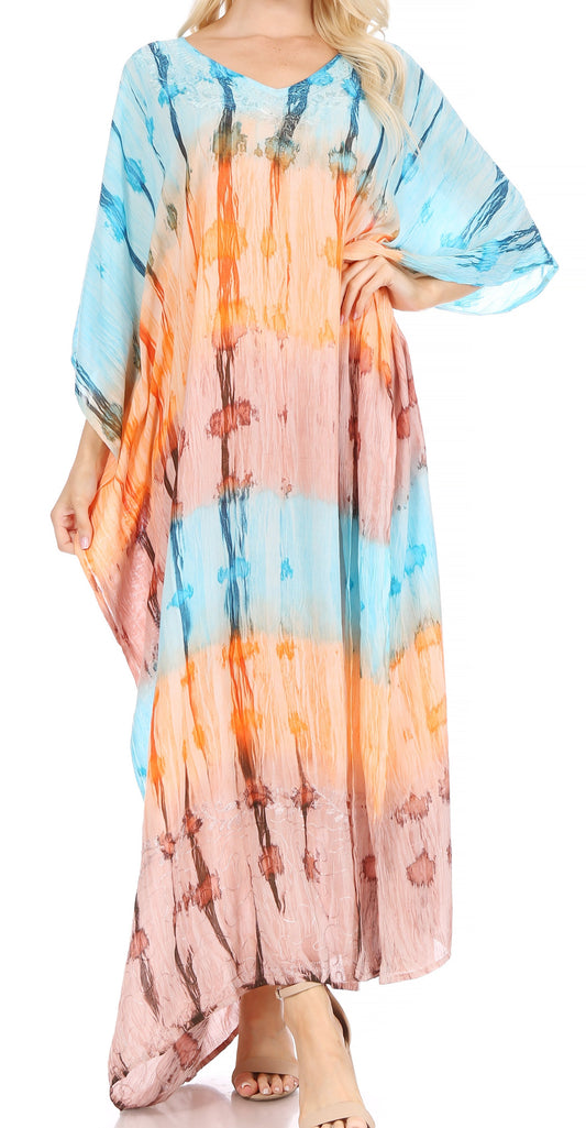Sakkas Catia Women's Boho-Style Long Maxi Caftan for Lounging and Casual Wear - Concordia Style Boutique