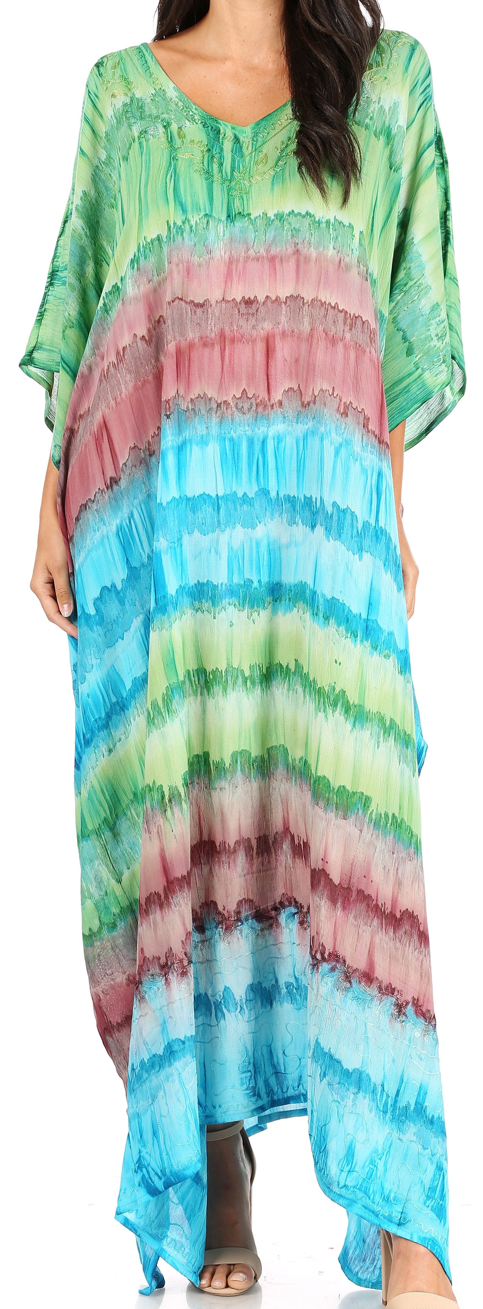 Sakkas Catia Women's Boho-Style Long Maxi Caftan for Lounging and Casual Wear - Concordia Style Boutique