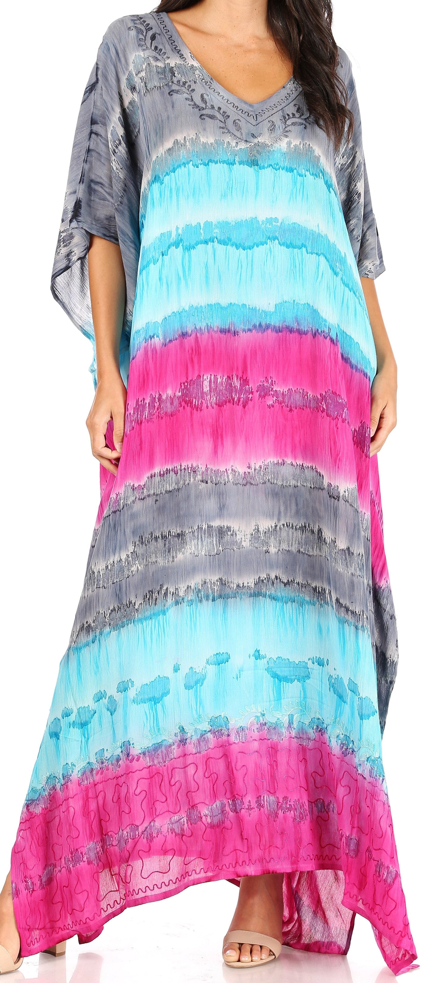 Sakkas Catia Women's Boho-Style Long Maxi Caftan for Lounging and Casual Wear - Concordia Style Boutique