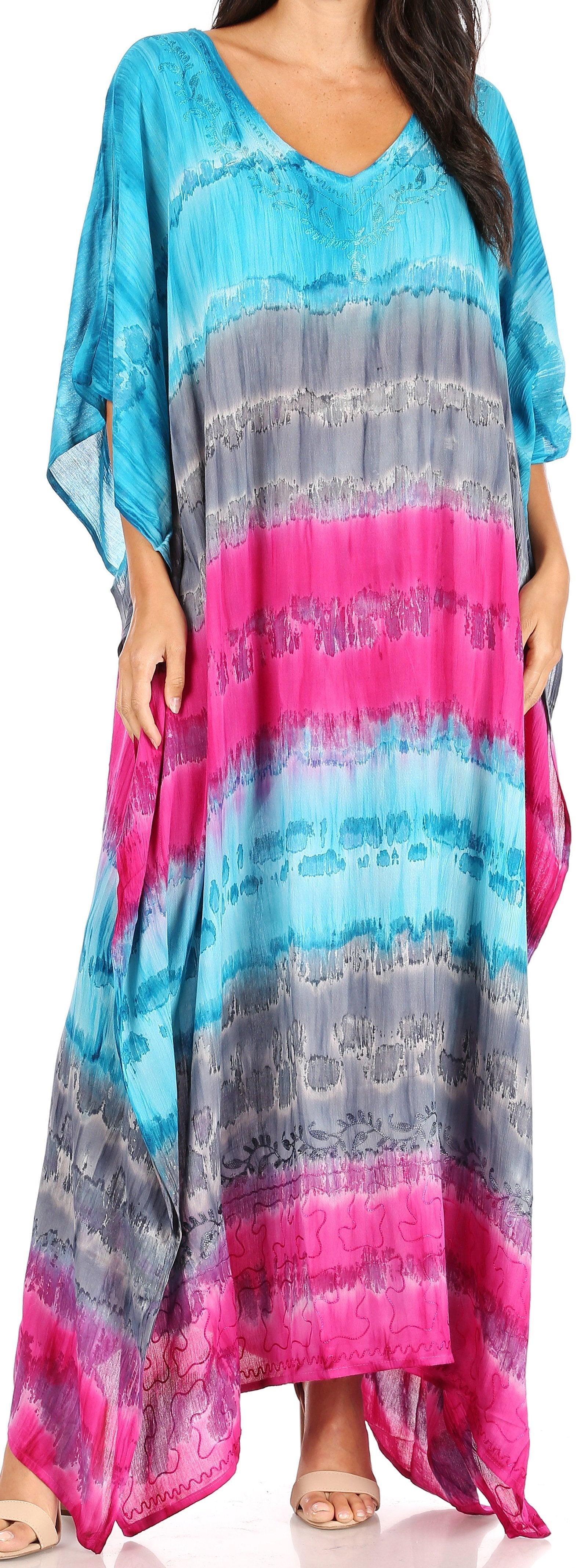 Sakkas Catia Women's Boho-Style Long Maxi Caftan for Lounging and Casual Wear - Concordia Style Boutique