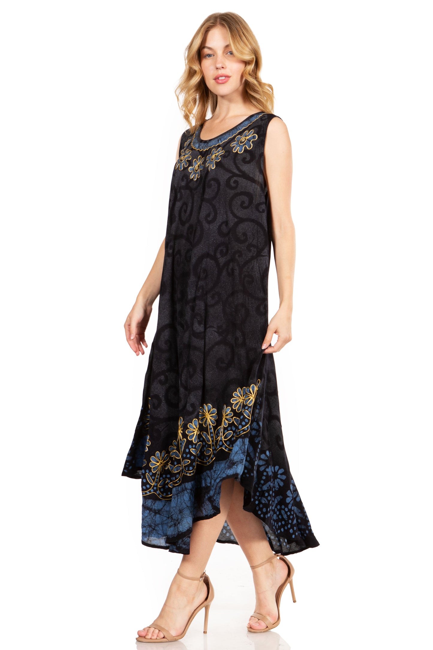 Sakkas Starlight Second Tie Dye Caftan Dress: Women's Beach Cover Up - Concordia Style Boutique