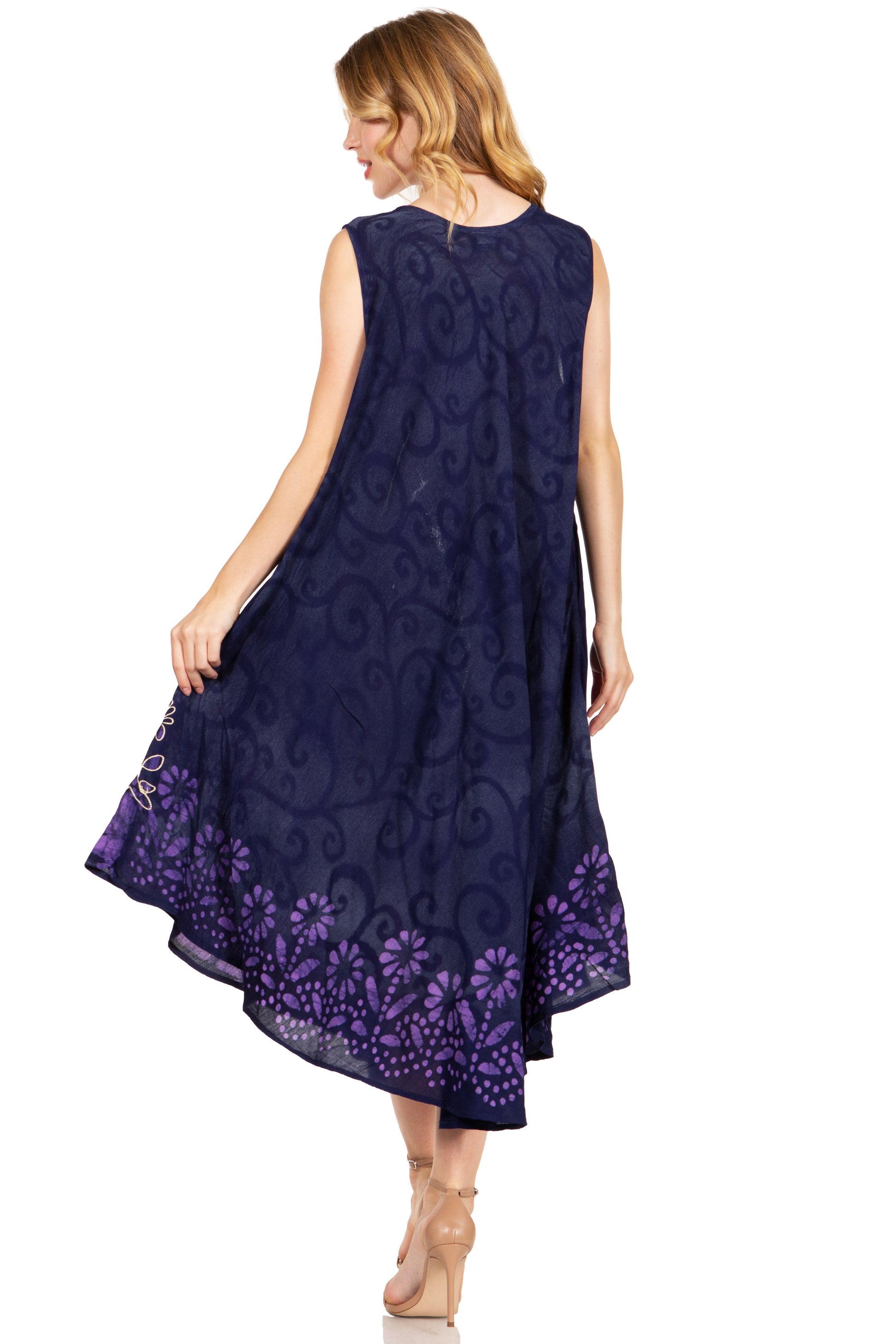 Sakkas Starlight Second Tie Dye Caftan Dress: Women's Beach Cover Up - Concordia Style Boutique