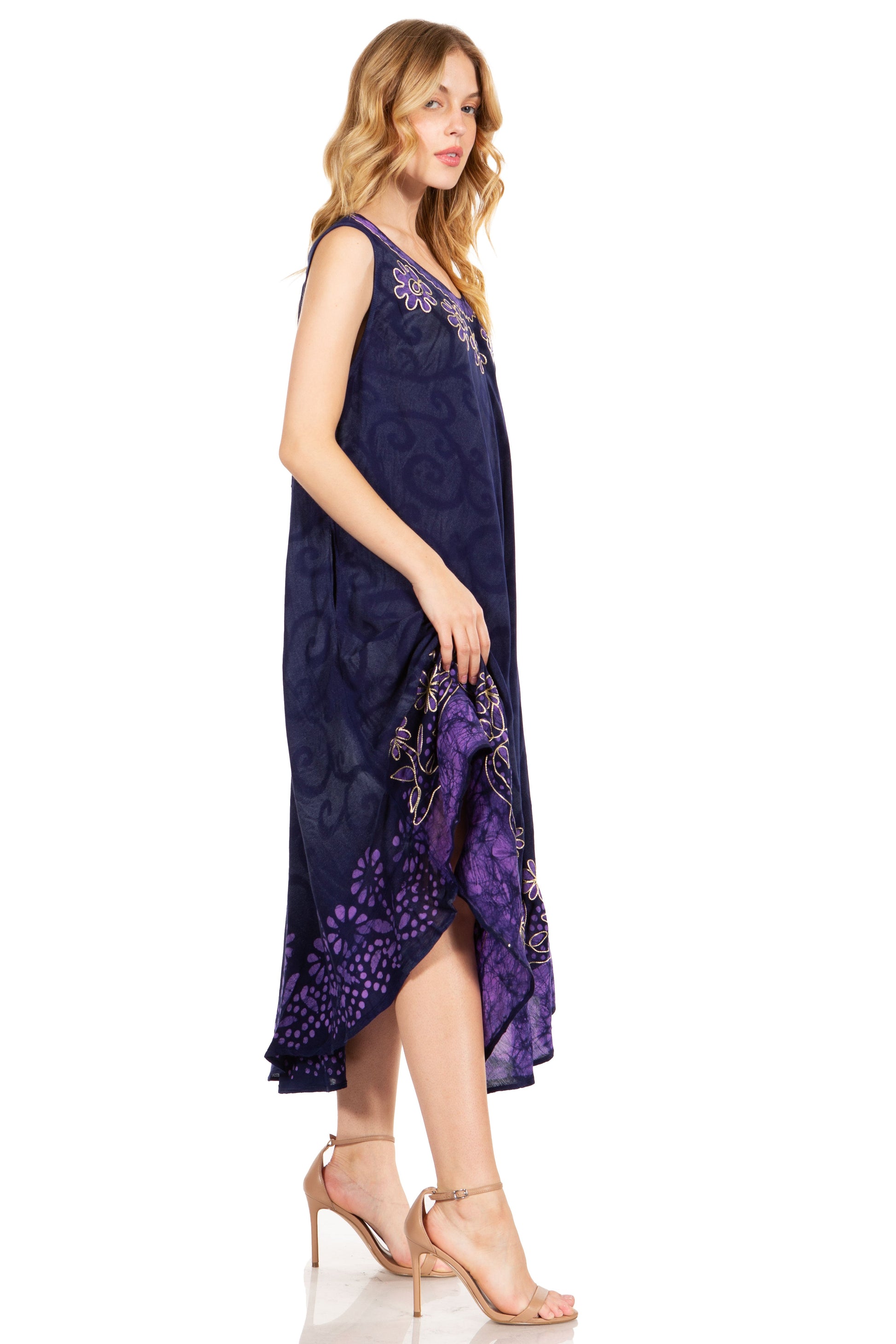 Sakkas Starlight Second Tie Dye Caftan Dress: Women's Beach Cover Up - Concordia Style Boutique