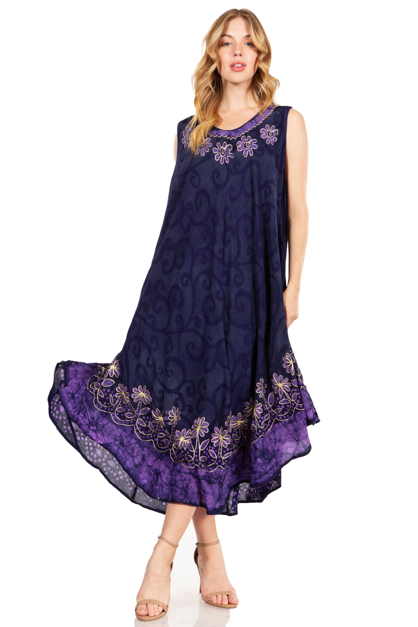 Sakkas Starlight Second Tie Dye Caftan Dress: Women's Beach Cover Up - Concordia Style Boutique